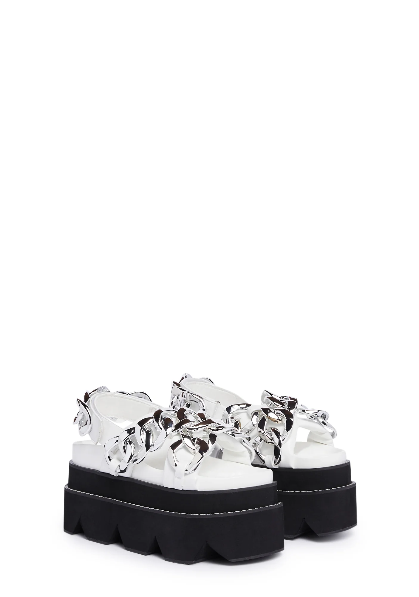 Chained To You Platform Sandals - White - Image 3