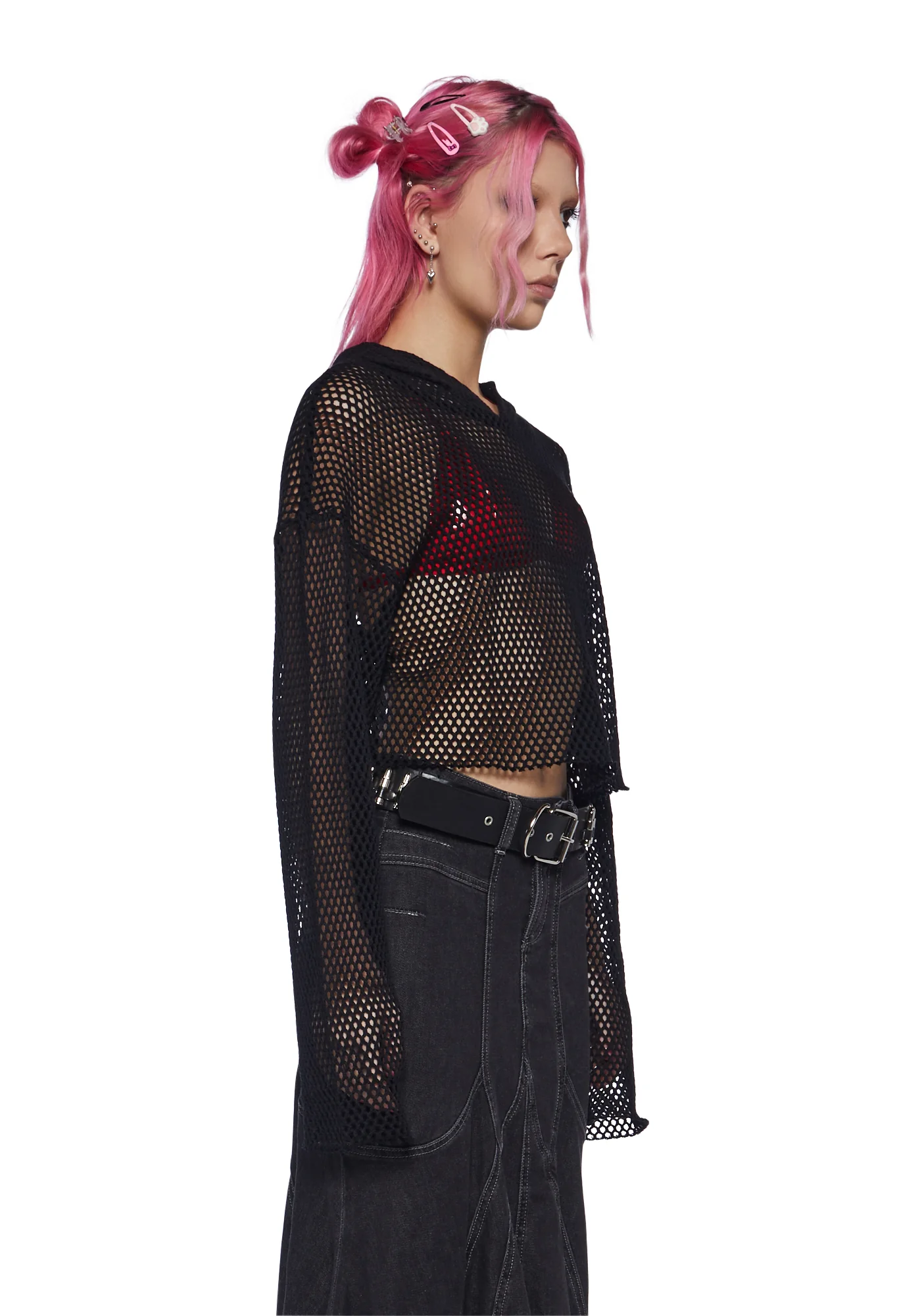 Chainmail Cropped Hoodie - Image 3