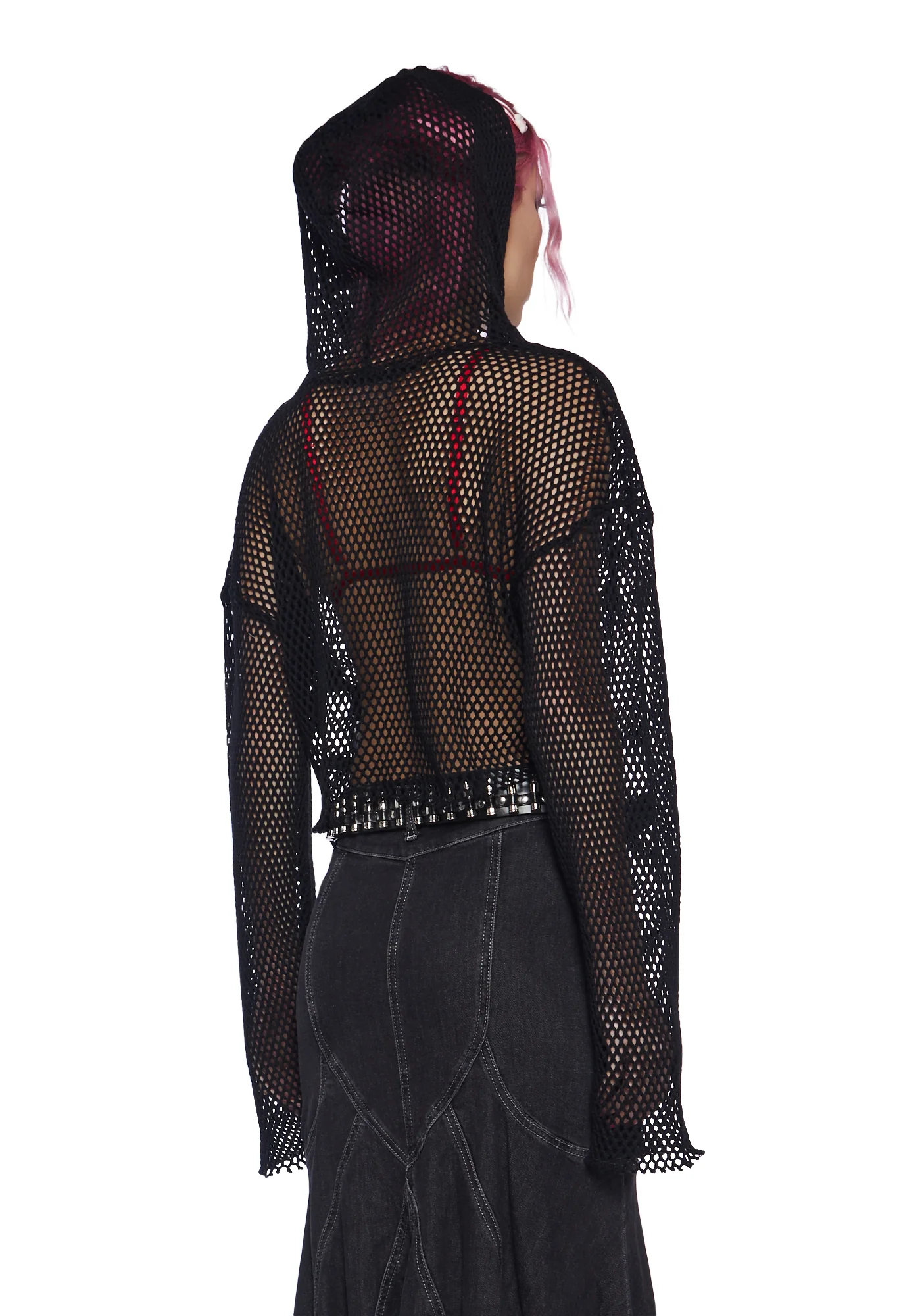 Chainmail Cropped Hoodie - Image 4
