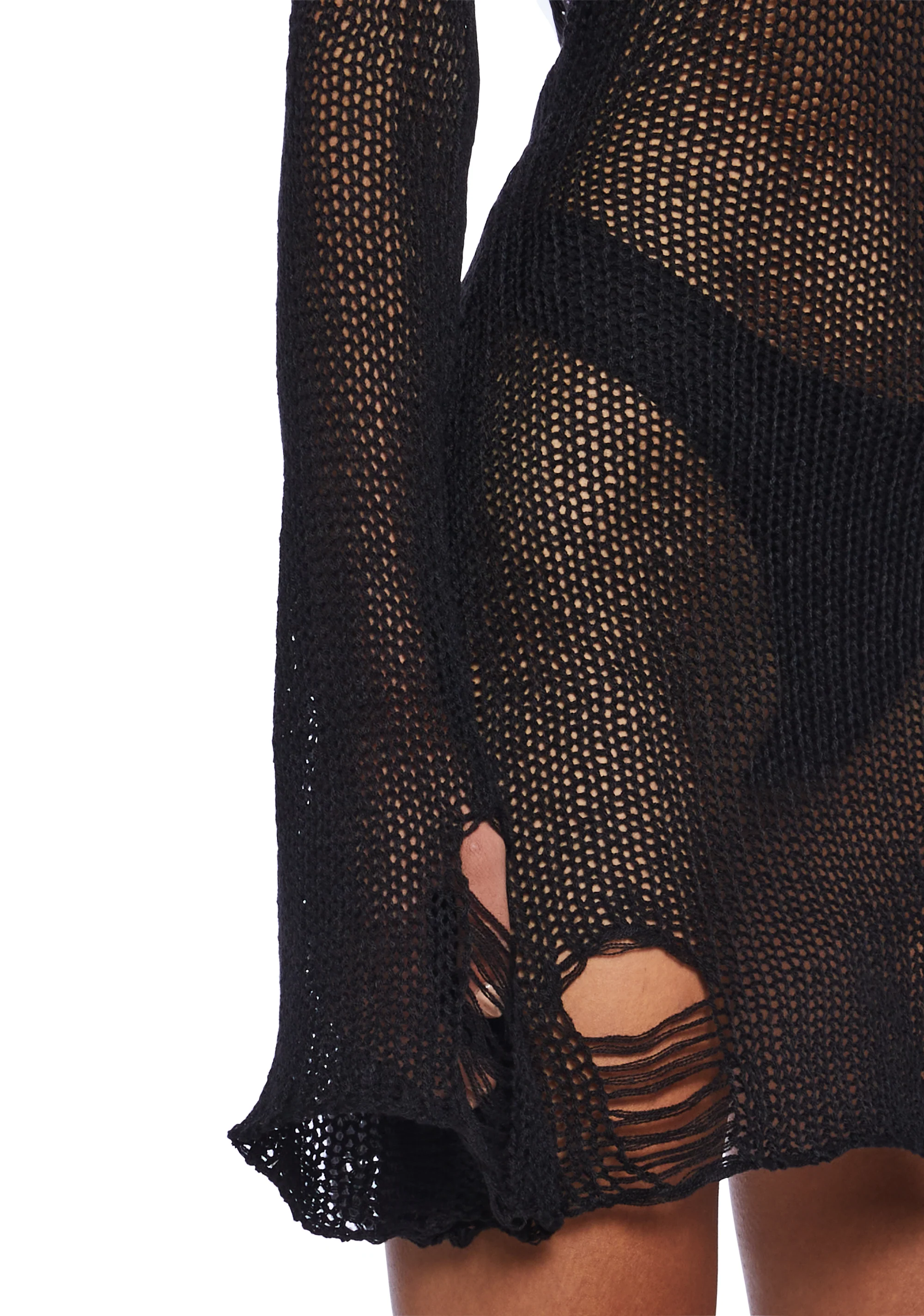 Chamber Distressed Sweater Dress - Black - Image 2