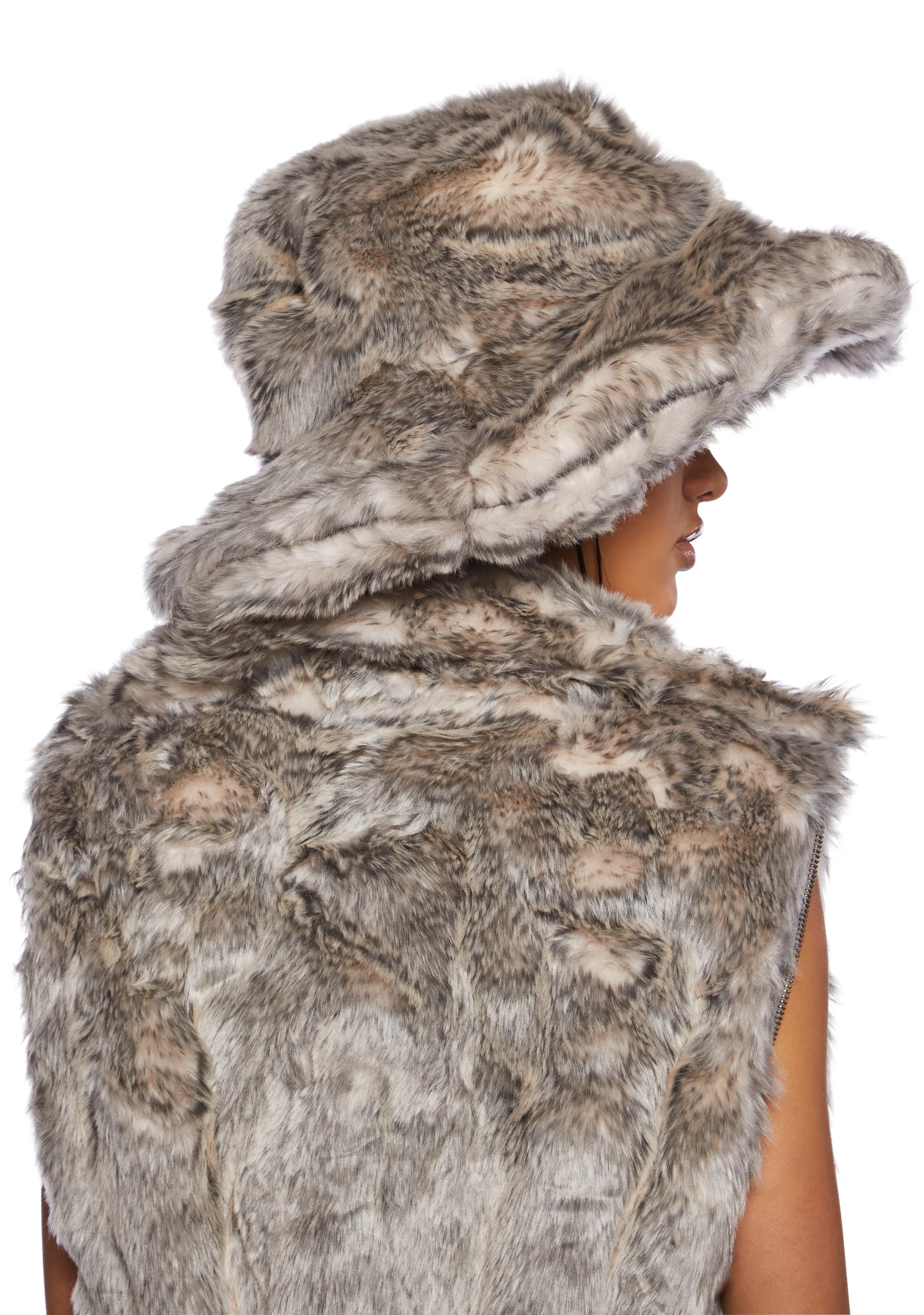Chamber Faux Fur Bucket Hat - Brown - Image 2