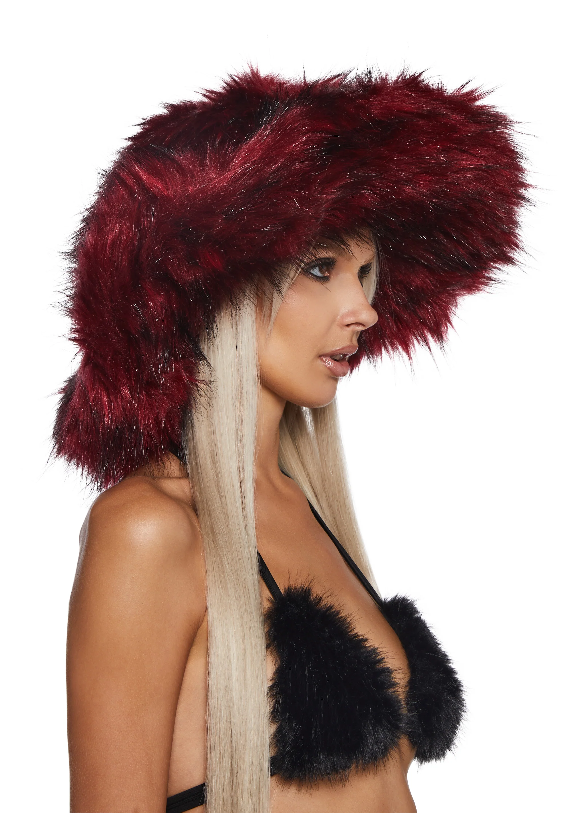 Chamber Faux Fur Bucket Hat - Red - Image 2
