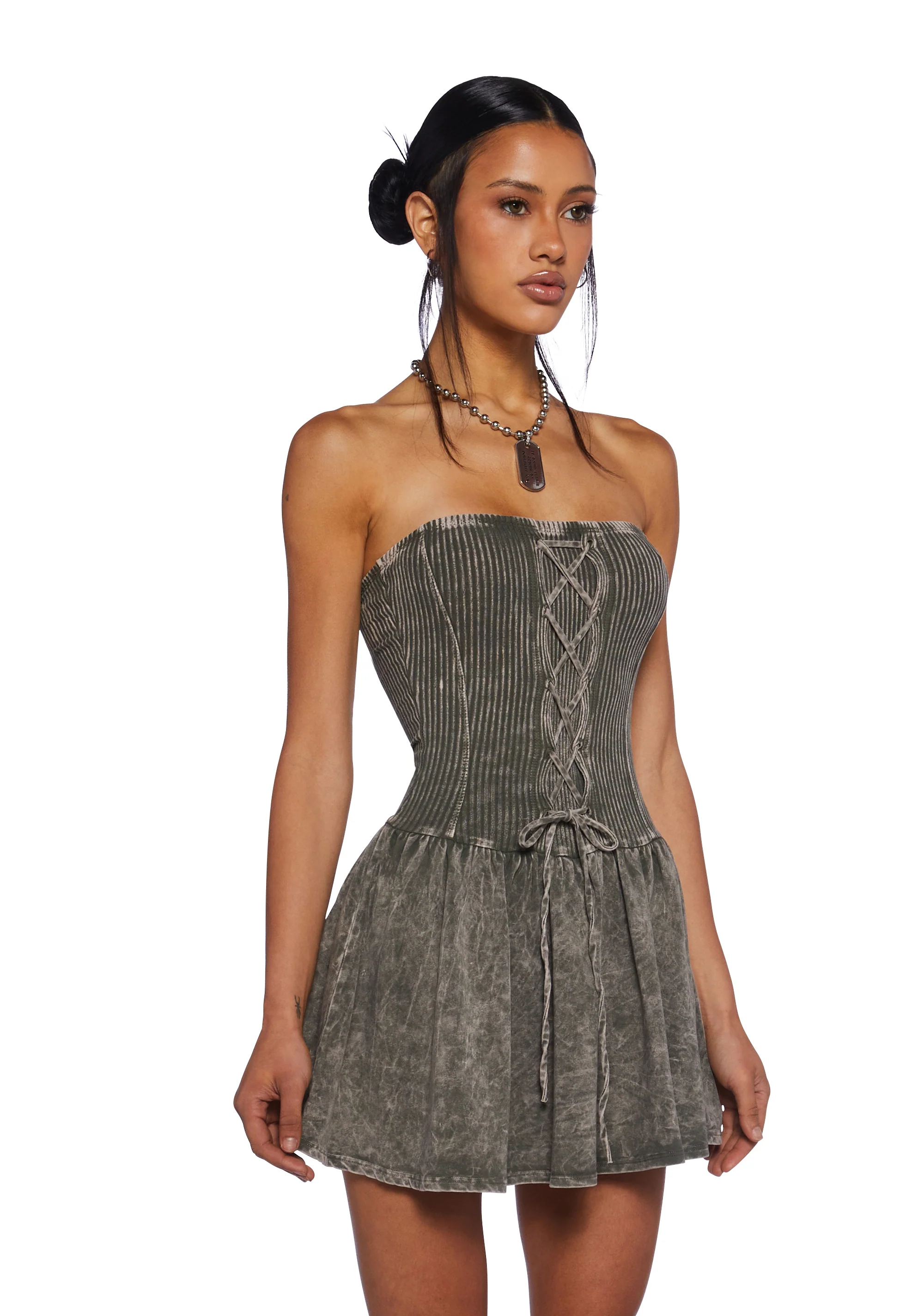 Chaos Theory Mini Dress - Green - Image 3