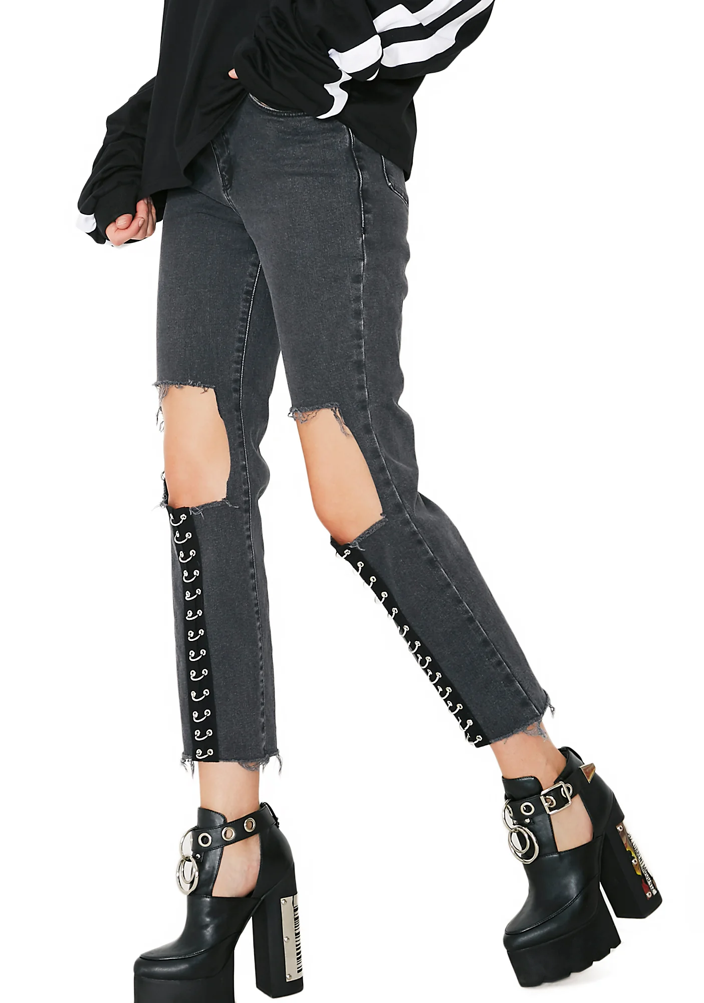 Charcoal Brace Jeans - Image 4