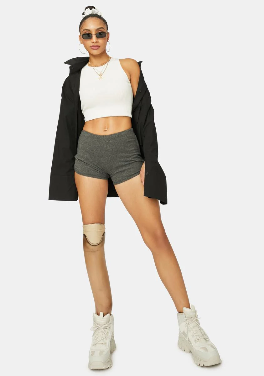 Charcoal Come Correct Booty Shorts - Image 3