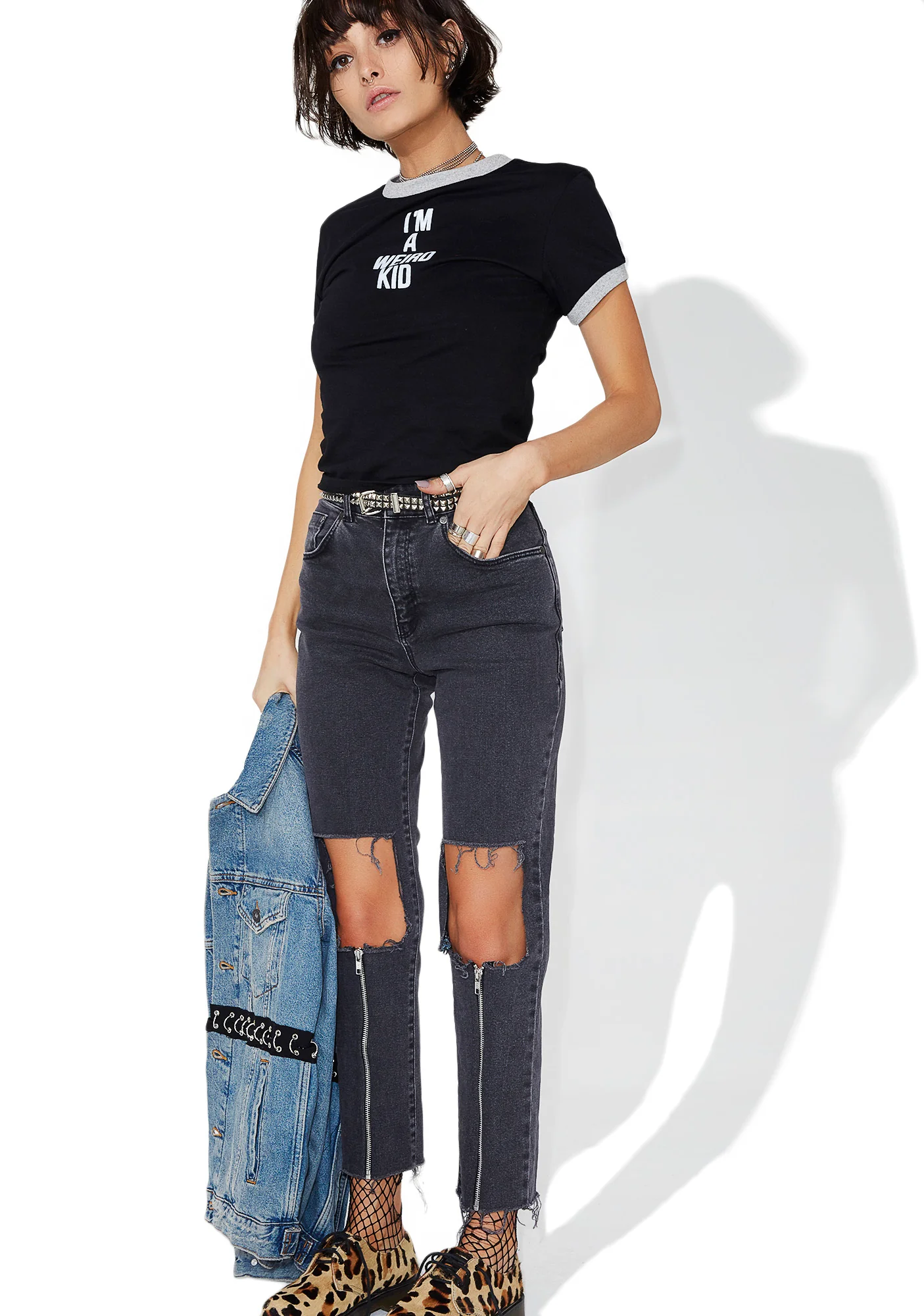Charcoal Scratch Jeans - Image 2