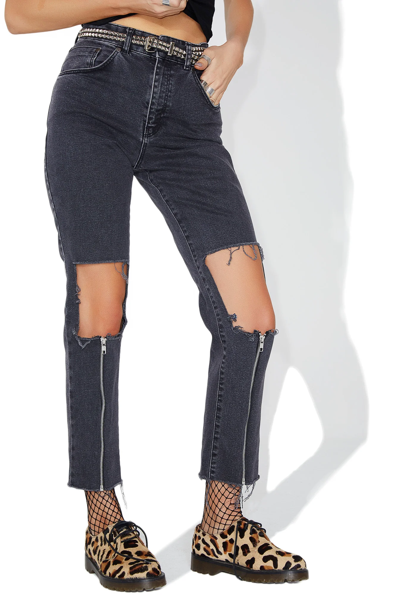 Charcoal Scratch Jeans - Image 3