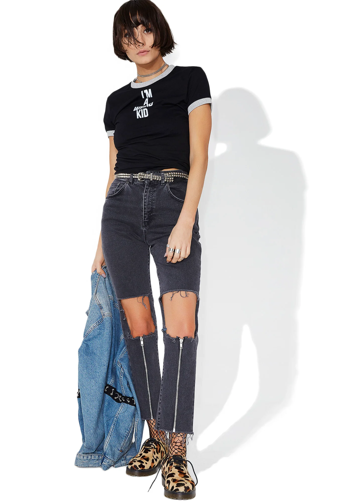 Charcoal Scratch Jeans - Image 5