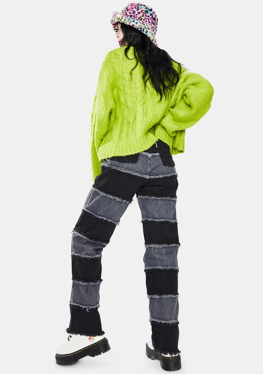 Charcoal Shredder Wide Leg Jeans - Image 4