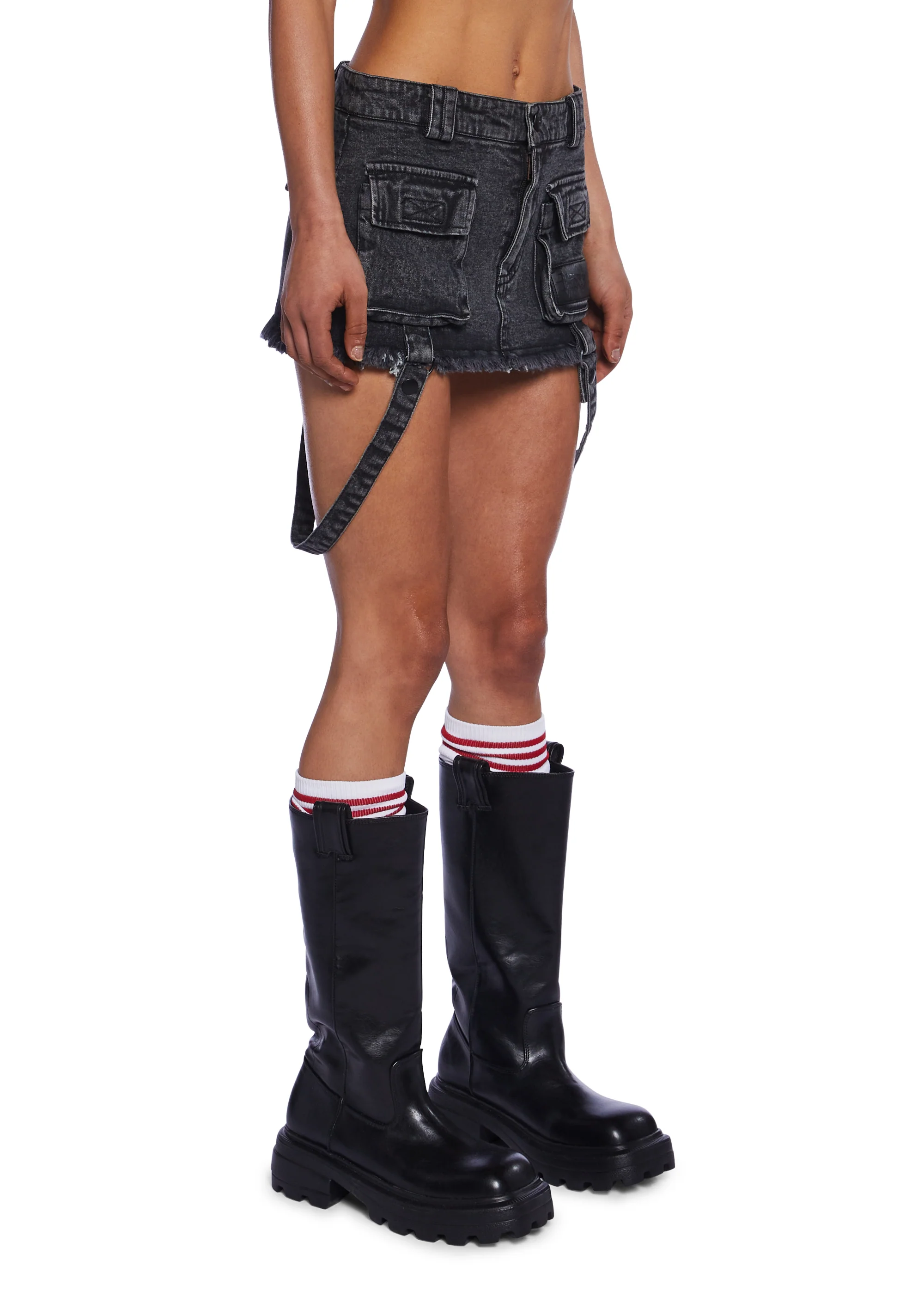 Charged Denim Cargo Mini Skirt - Image 4