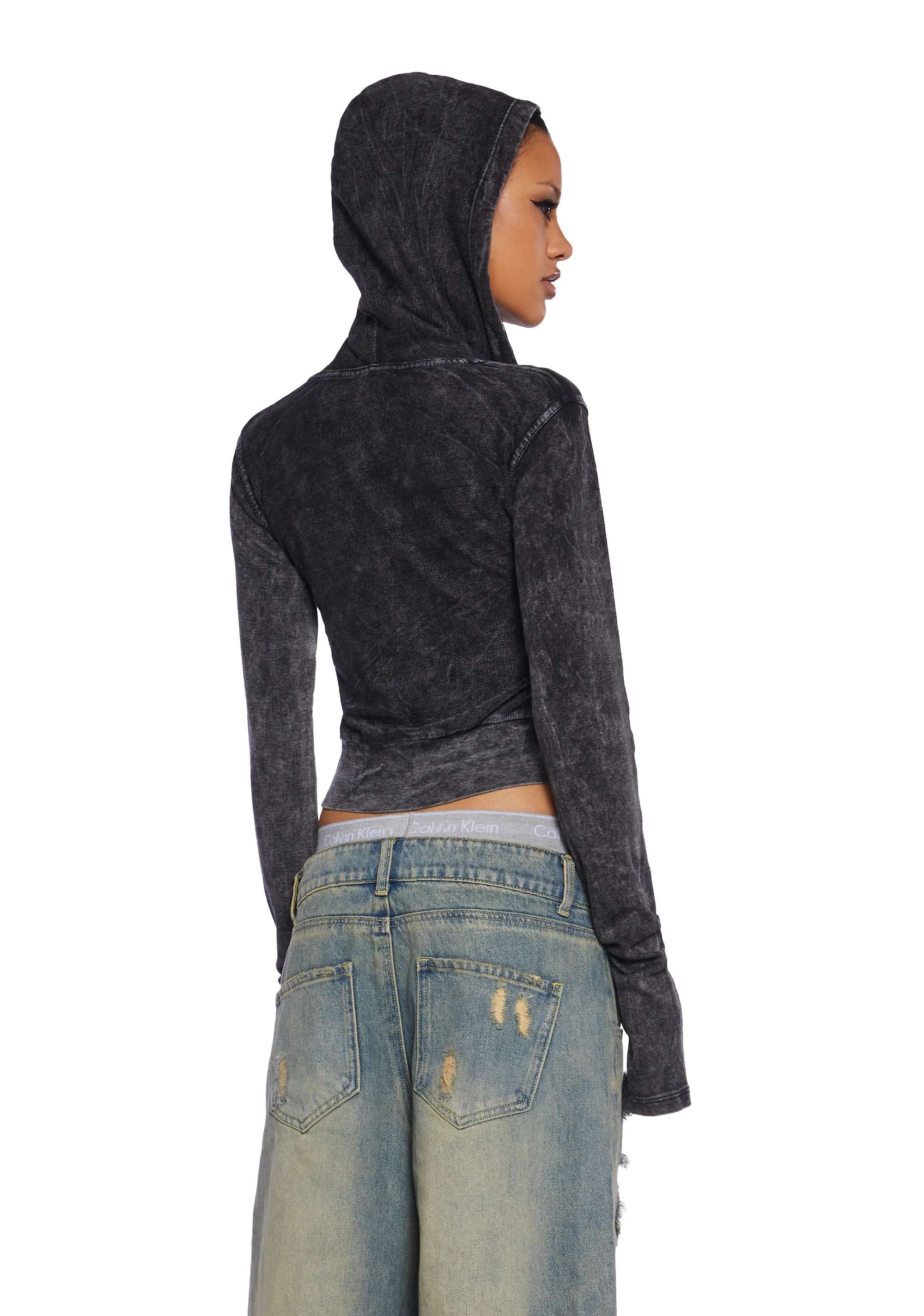 Charged Graphic Zip-Up Crop Hoodie - Image 4