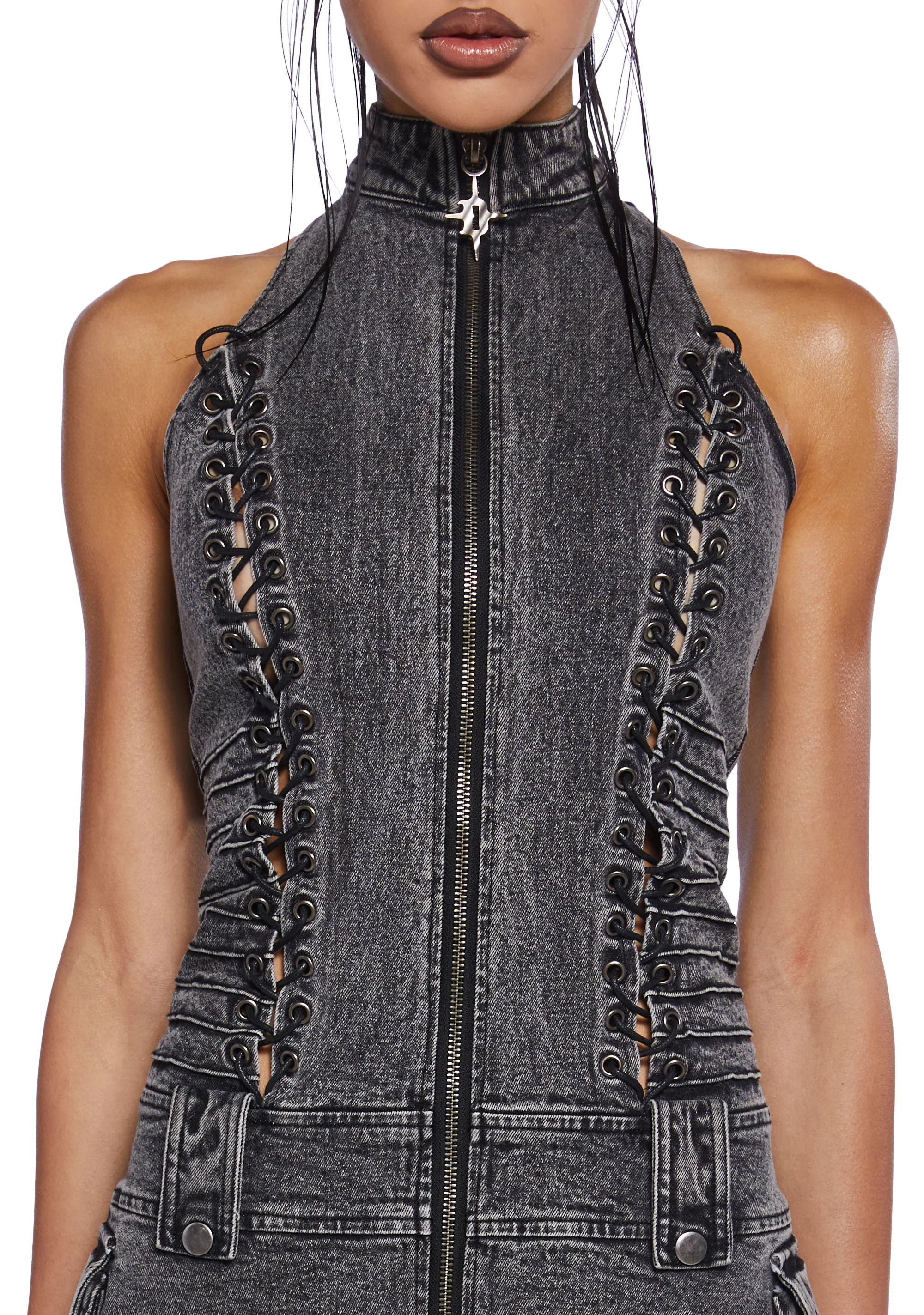 Charged Lace-Up Cargo Dress - Image 3