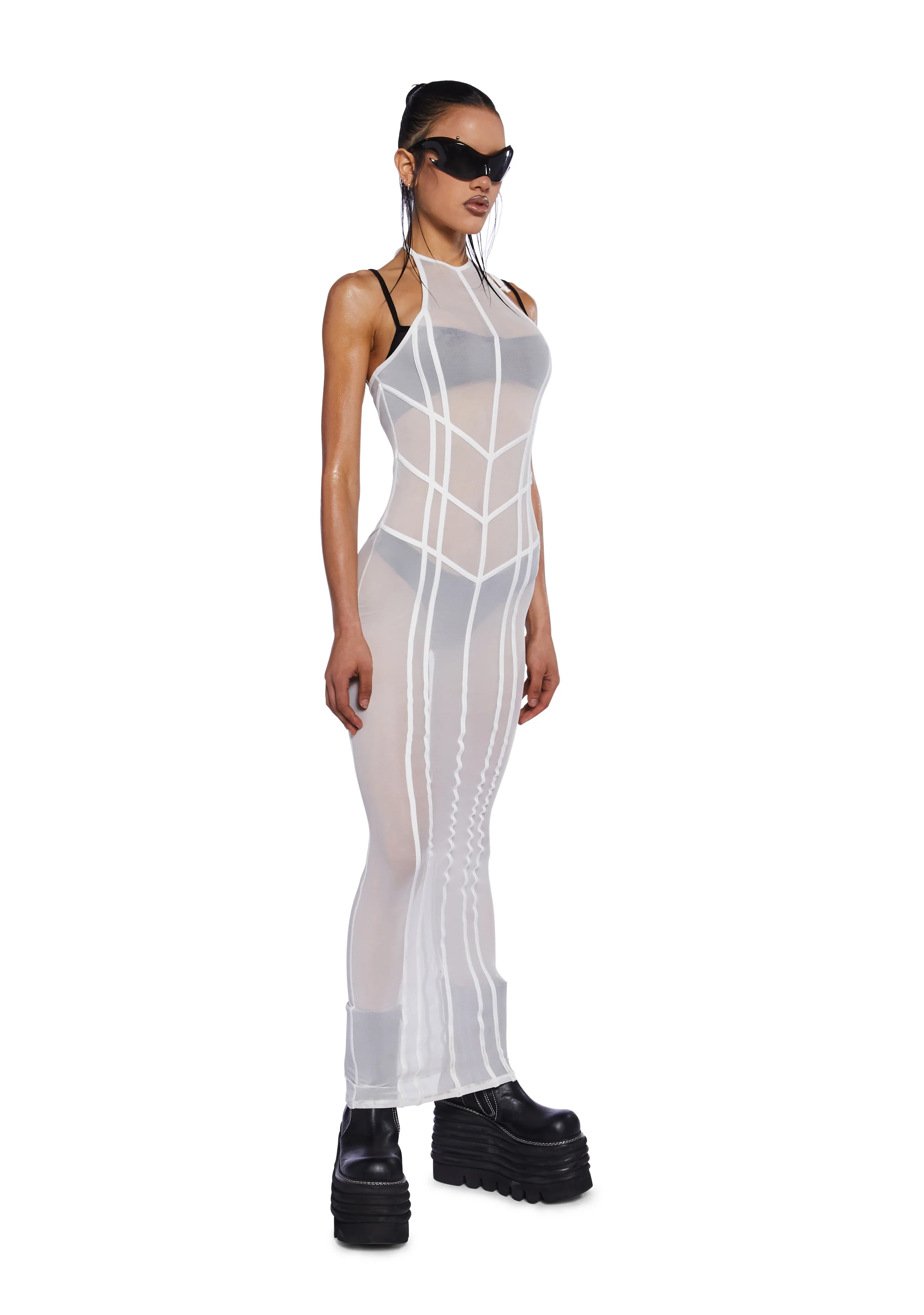 Charged Mesh Maxi Dress - Image 3