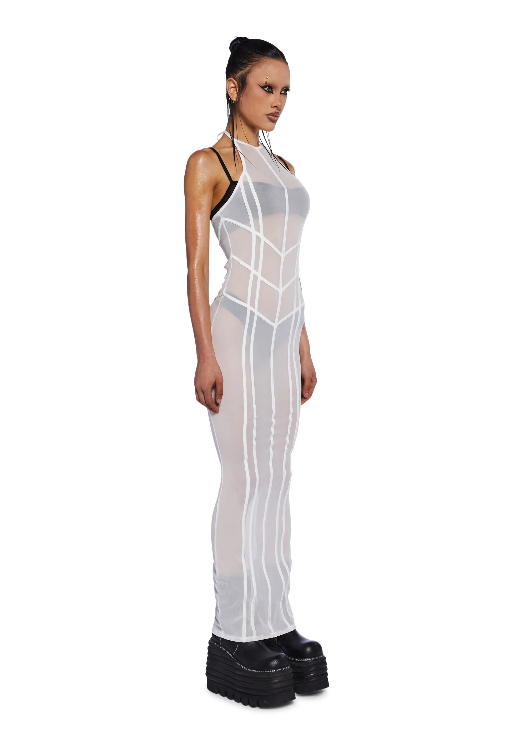 Charged Mesh Maxi Dress - Image 4