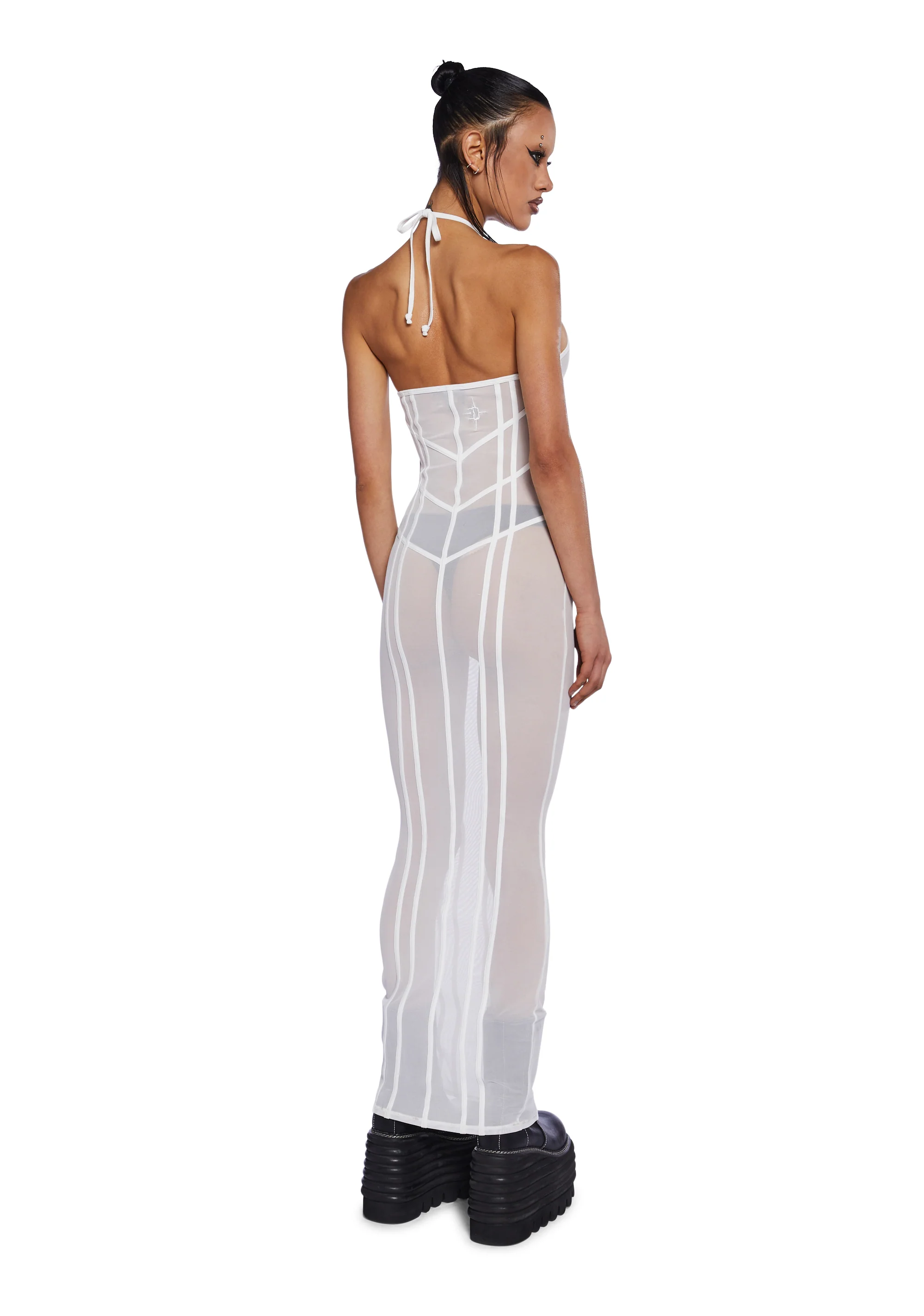 Charged Mesh Maxi Dress - Image 5