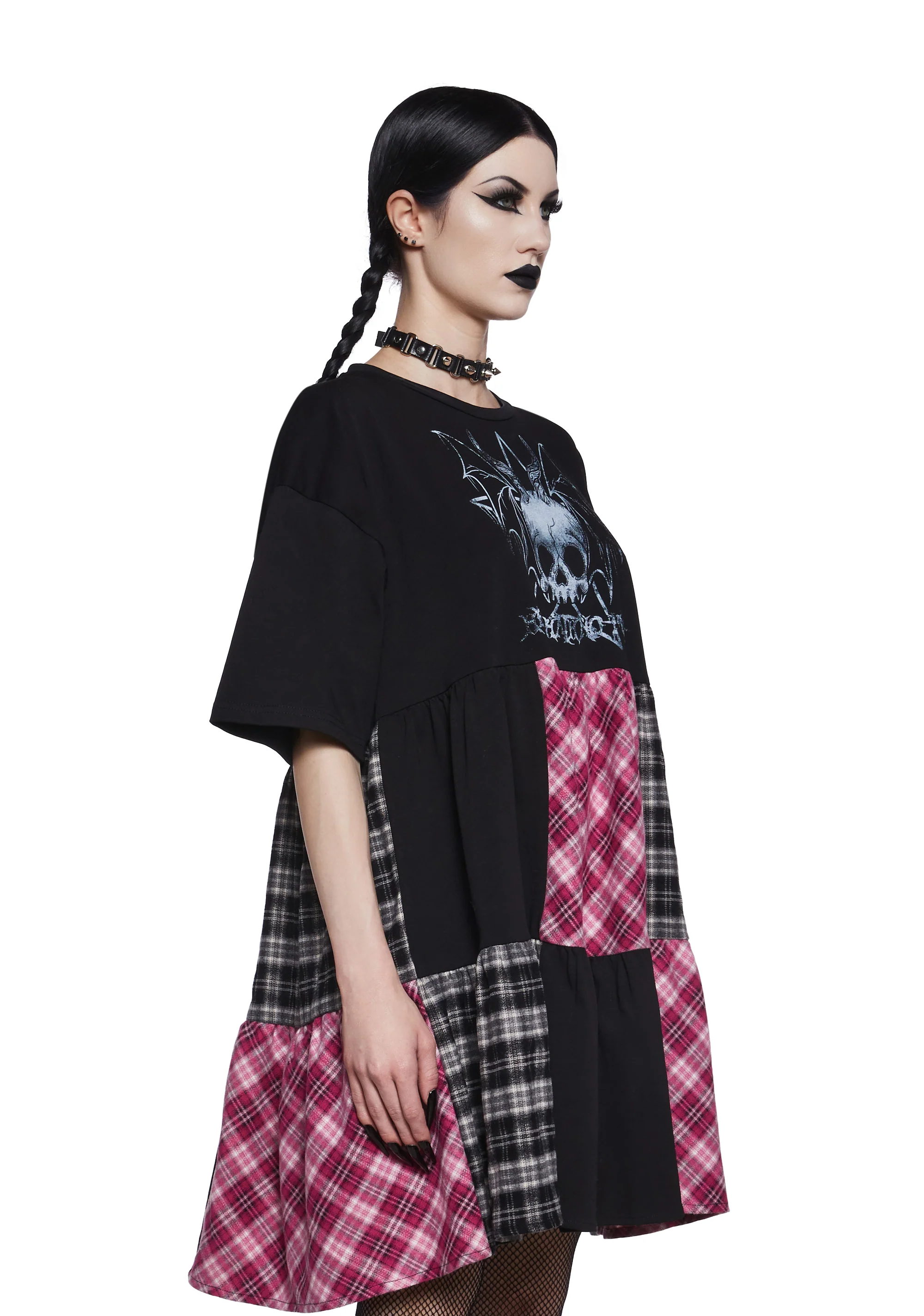 Charmed Wrath Patchwork Babydoll Dress - Image 3