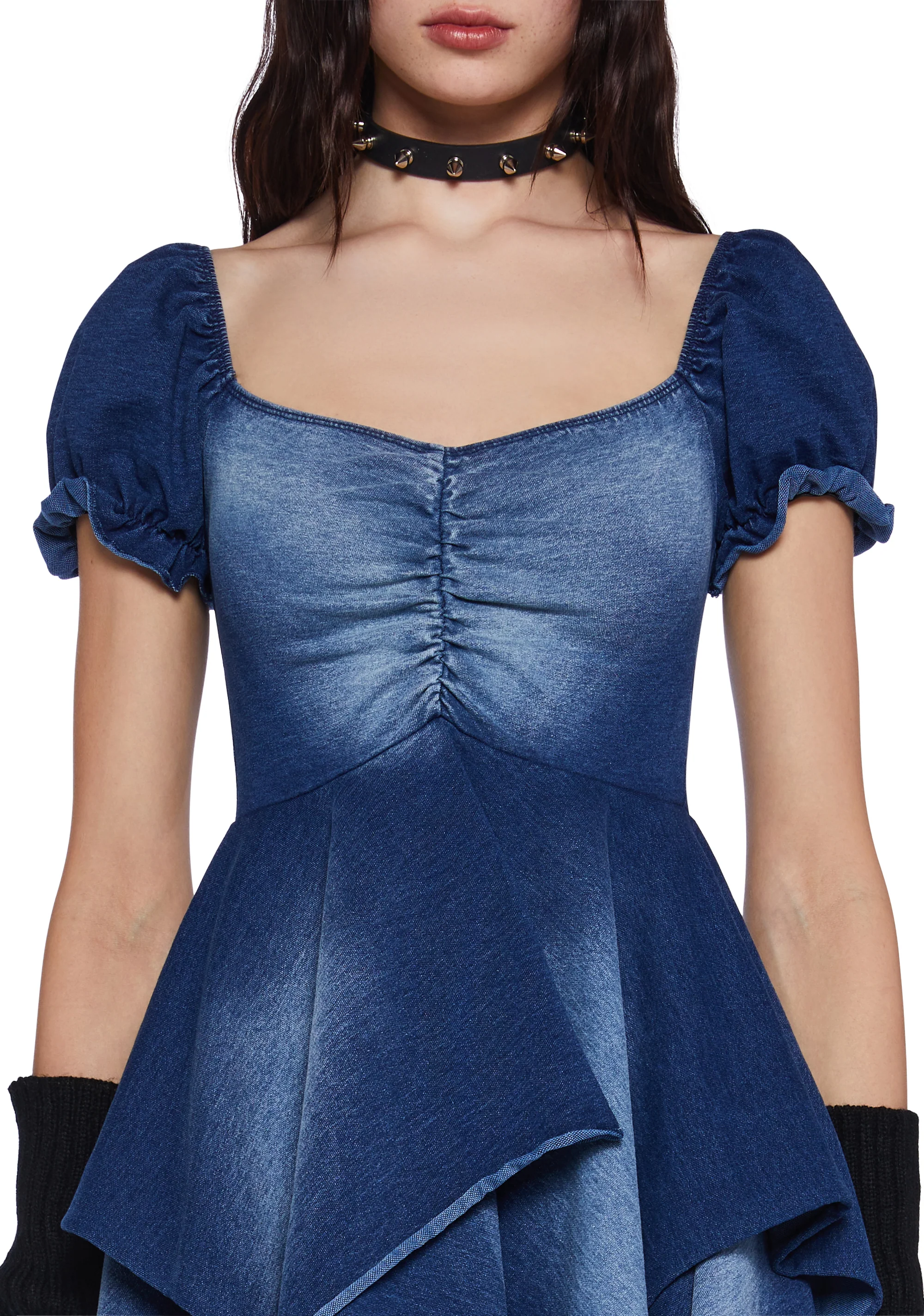 Chasin' Rainbows Mini Dress - Denim - Image 5