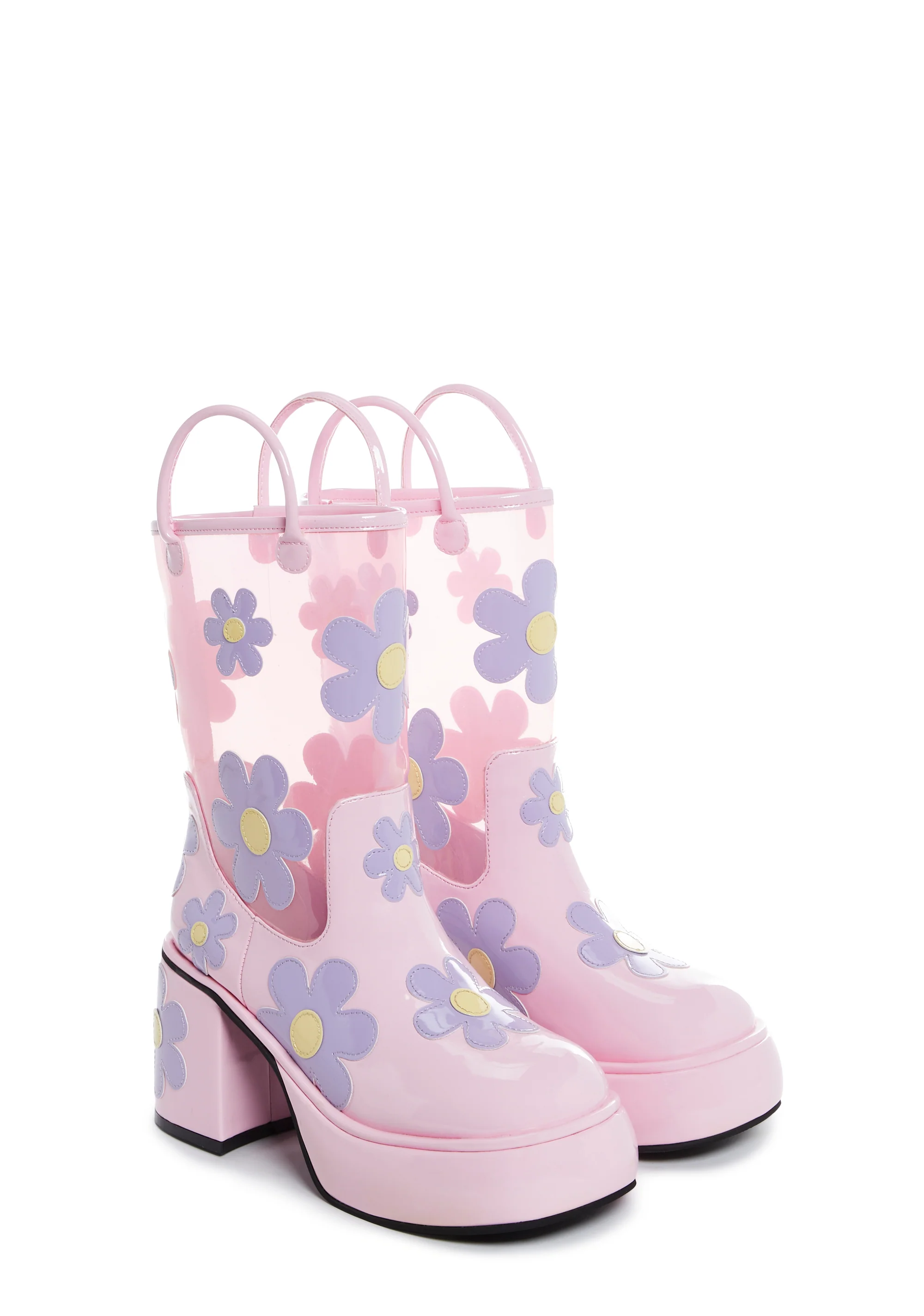 Chasing Daydreams Rain Booties - Pink - Image 4