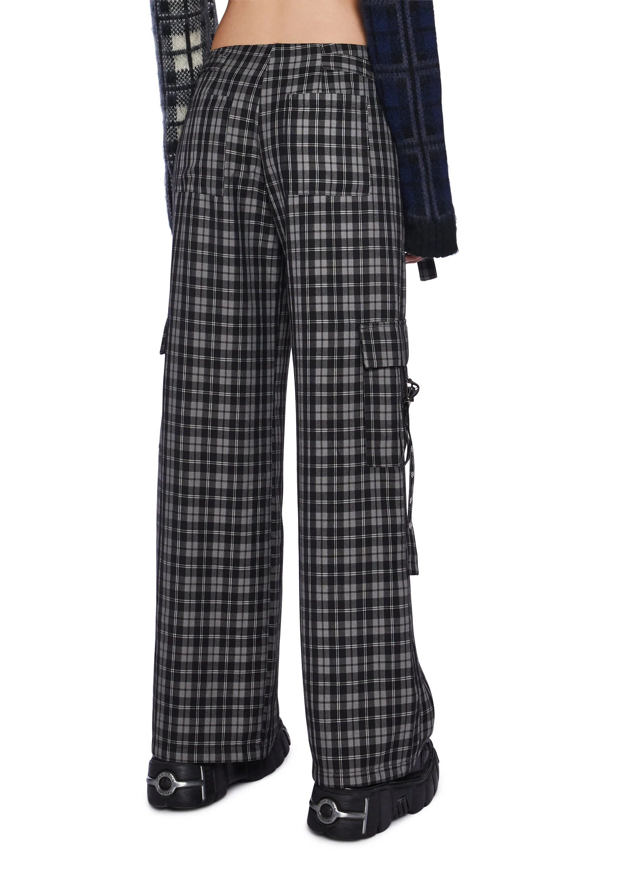 Checkered Wide Leg Trouser Pants - Image 4