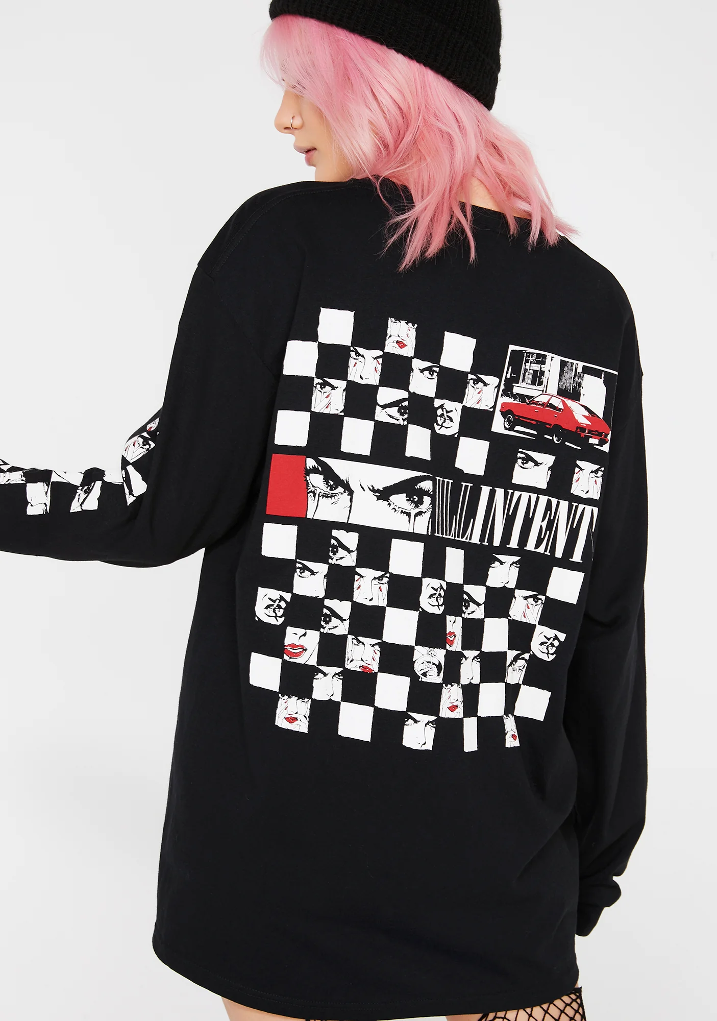 Checkerboard Eyes Long Sleeve Tee - Image 2