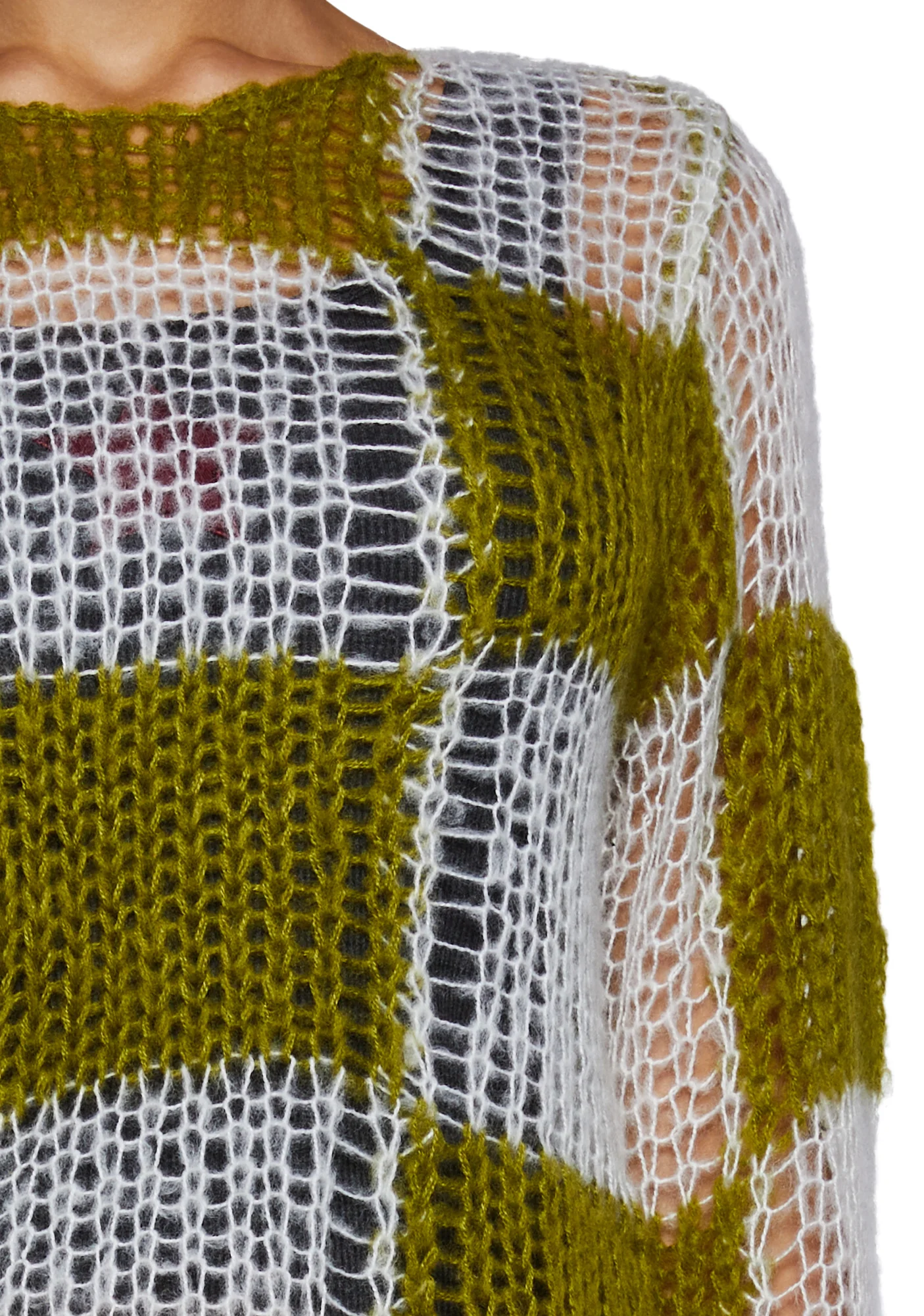 Checkerboard Loose Knit Sweater - Image 5
