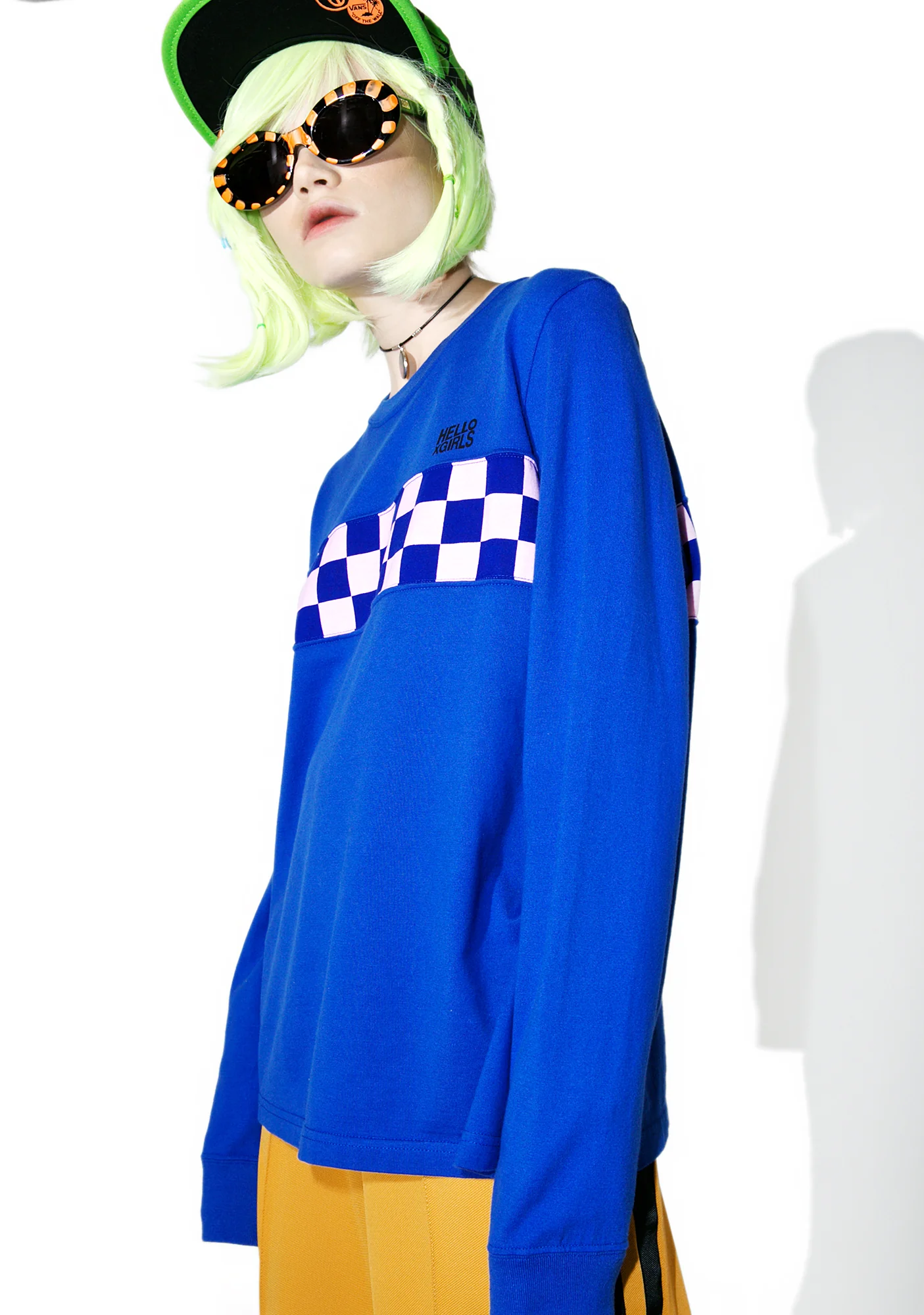 Checkered Panel Long Sleeve Tee - Image 2