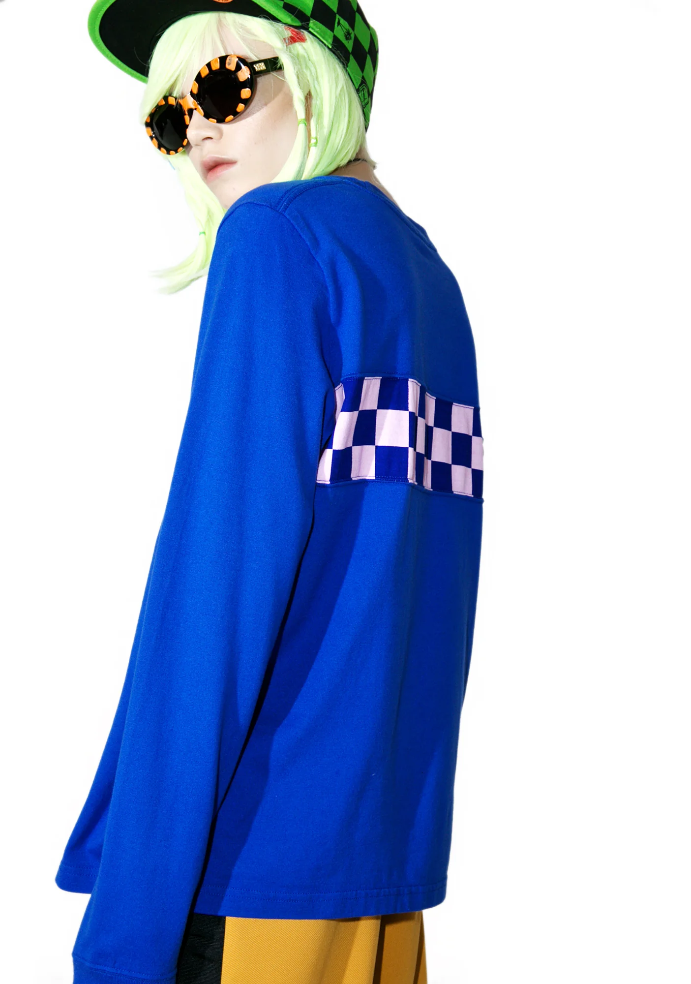 Checkered Panel Long Sleeve Tee - Image 4