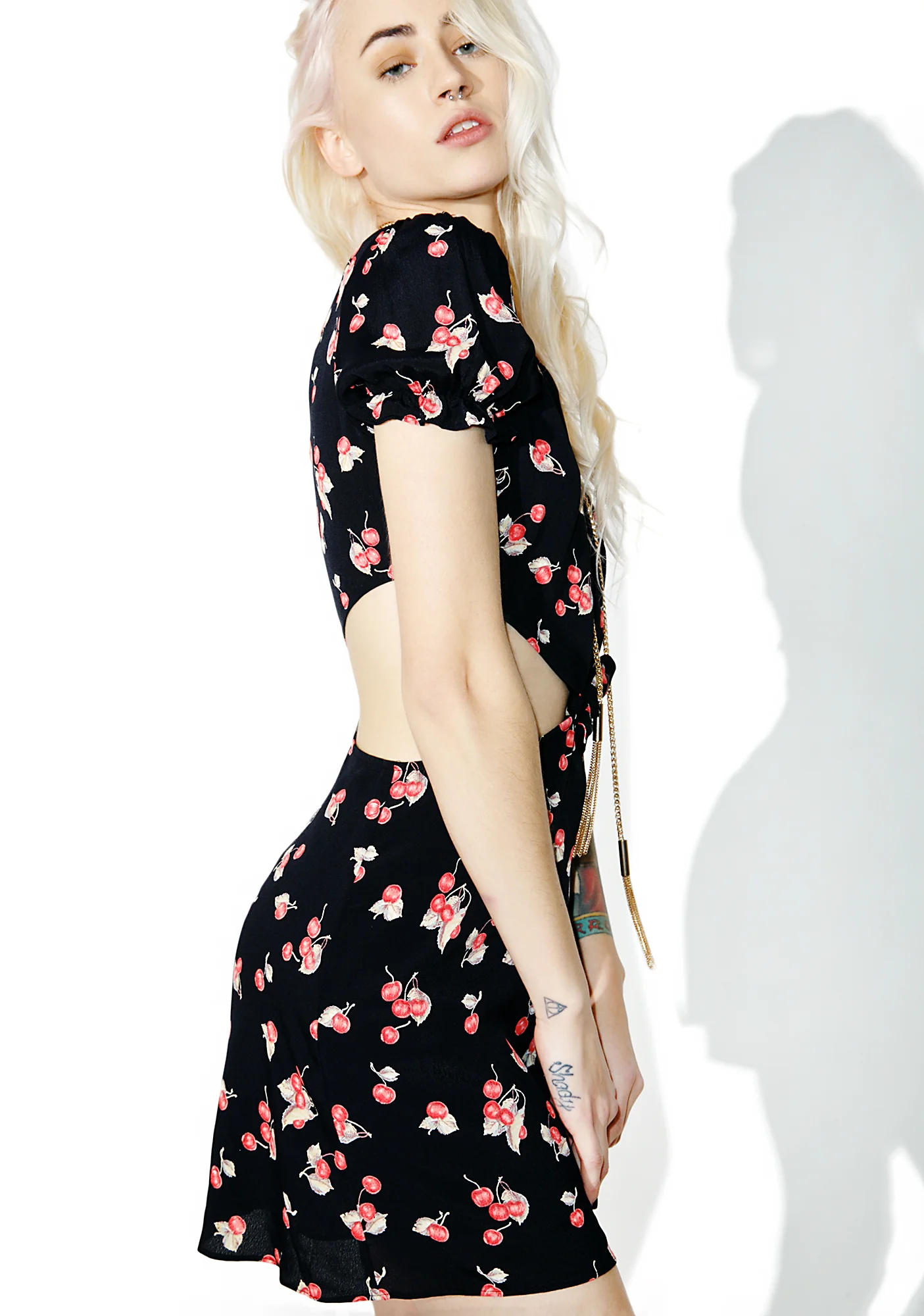 Cherry Waist Cut Out Dress - Image 3