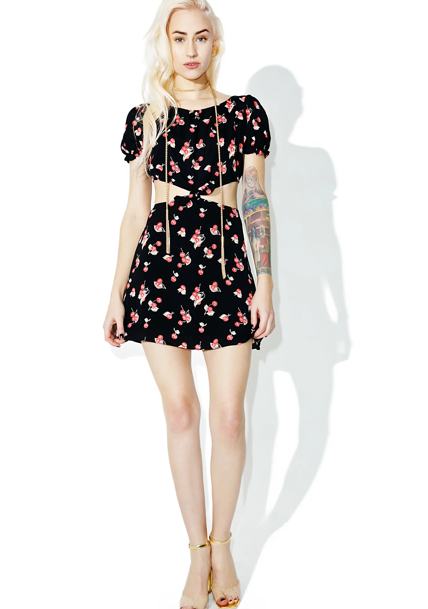 Cherry Waist Cut Out Dress - Image 5