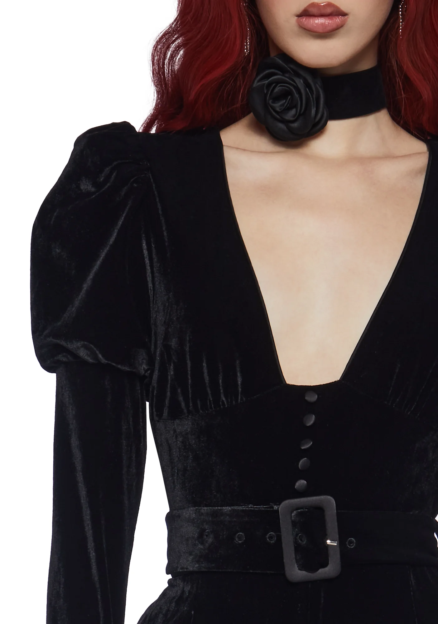 Chic Manners Velvet Romper - Black - Image 3