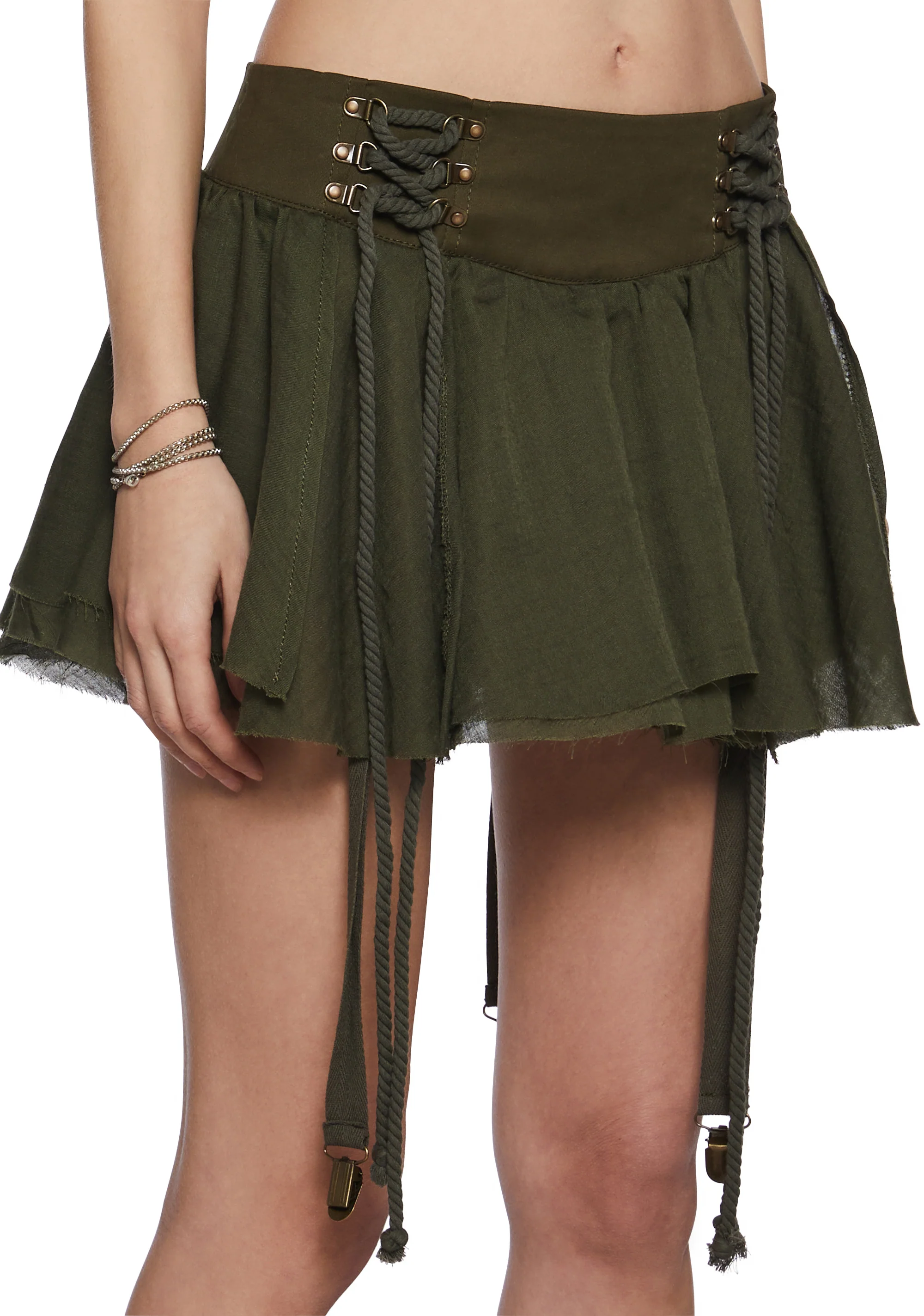 Chord Lace-Up Mini Skirt - Image 5