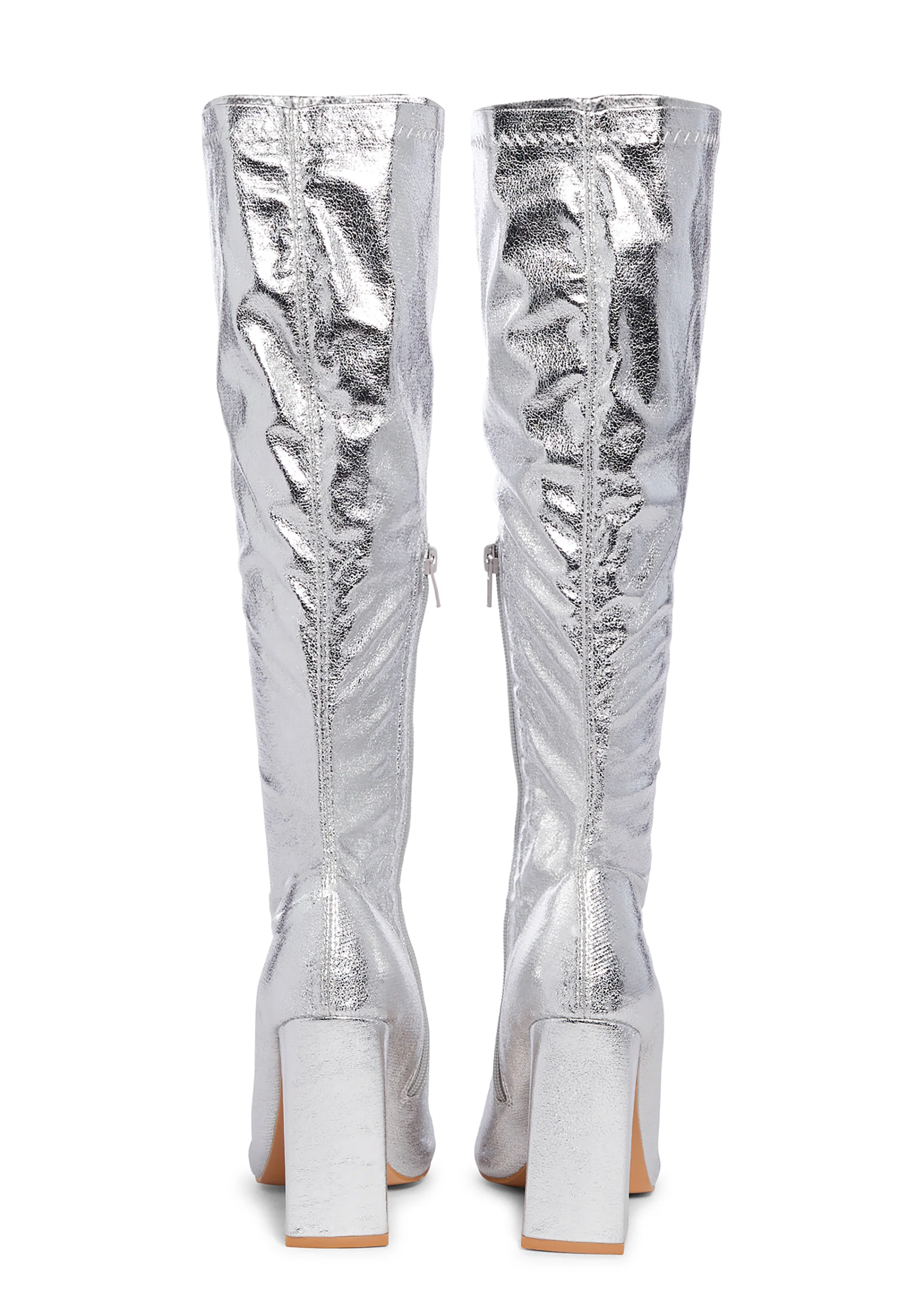 Christina Knee High Boots - Silver - Image 4