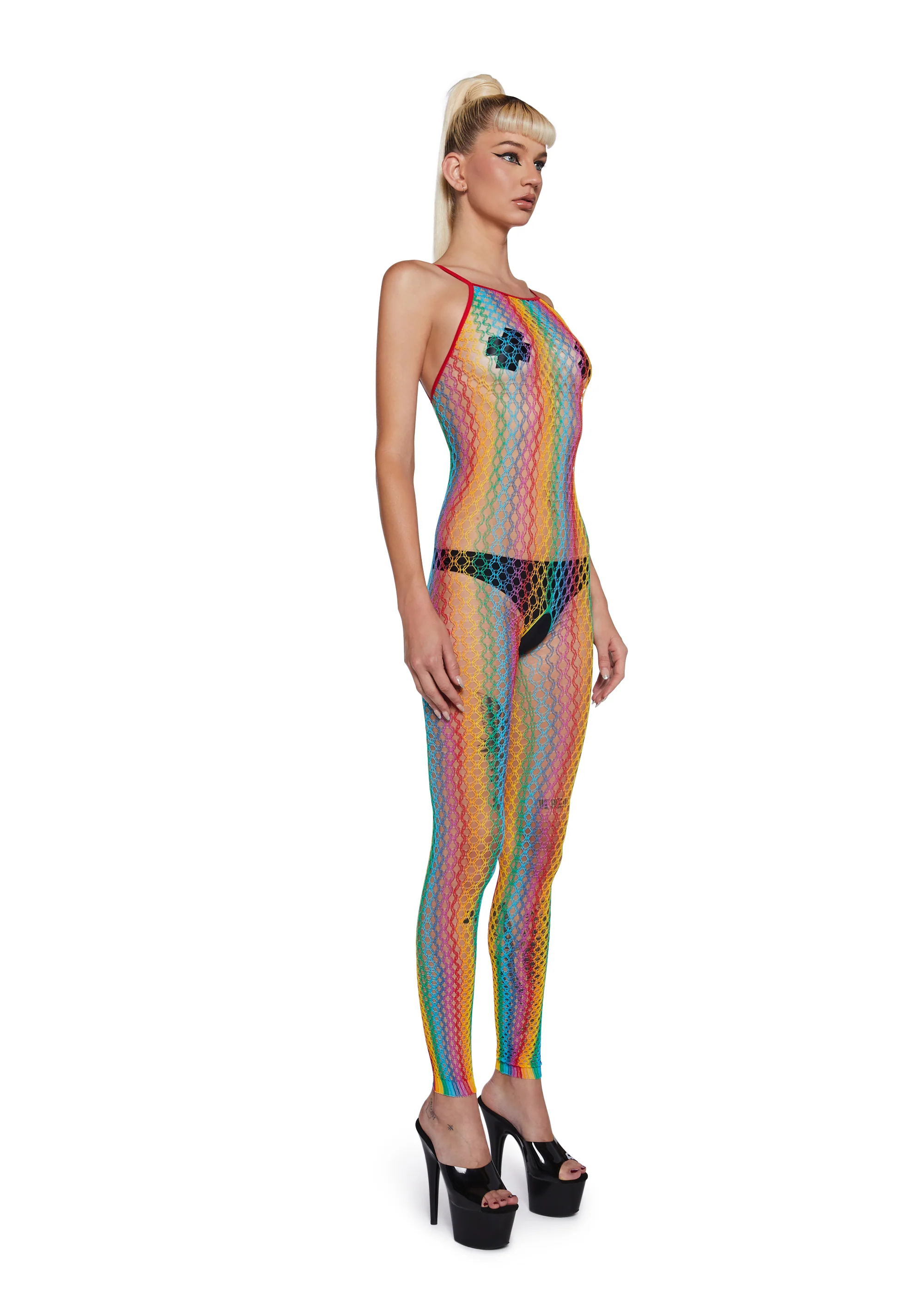 Chromatic Wonderland Fishnet Body Stocking - Image 3
