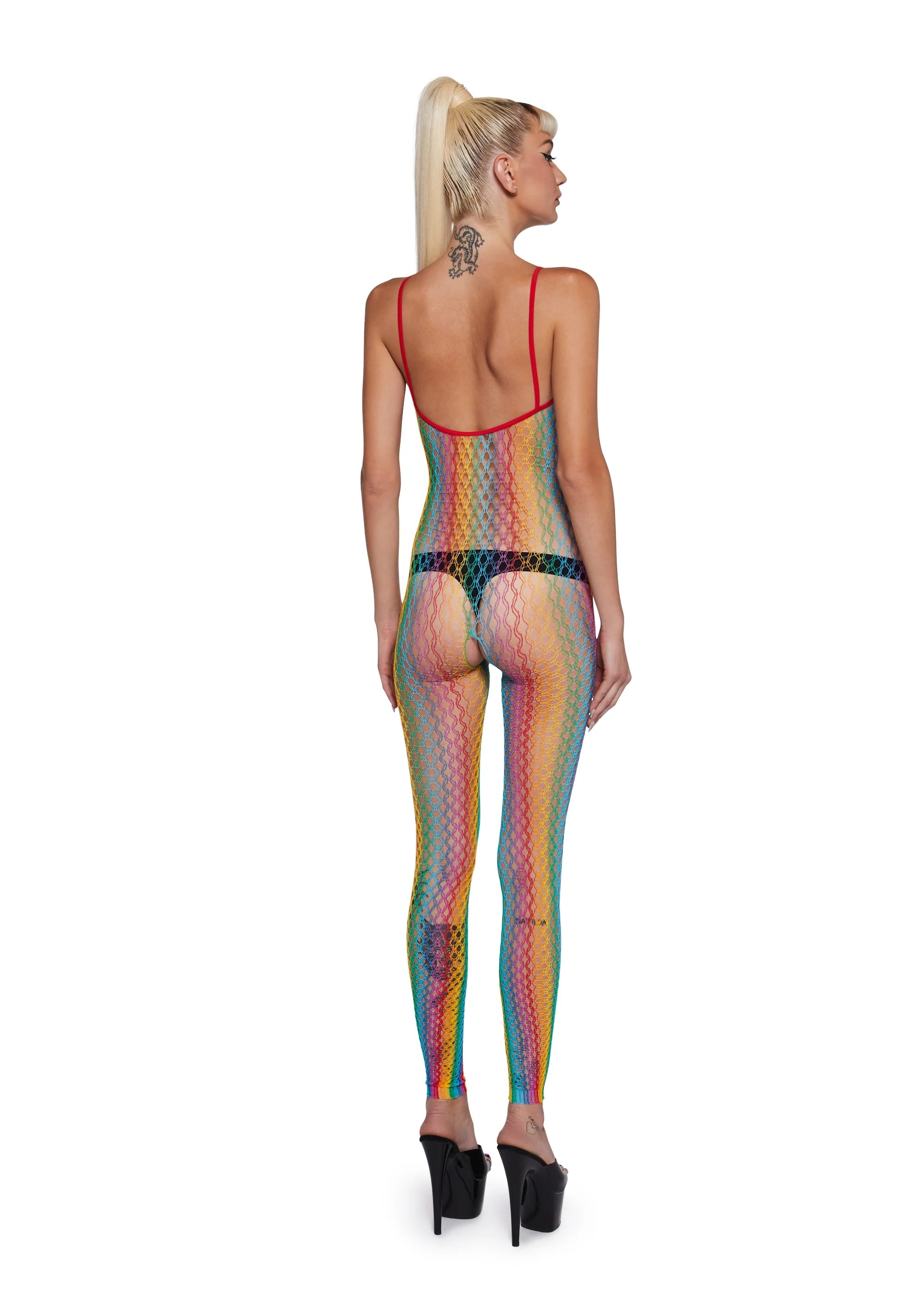 Chromatic Wonderland Fishnet Body Stocking - Image 4