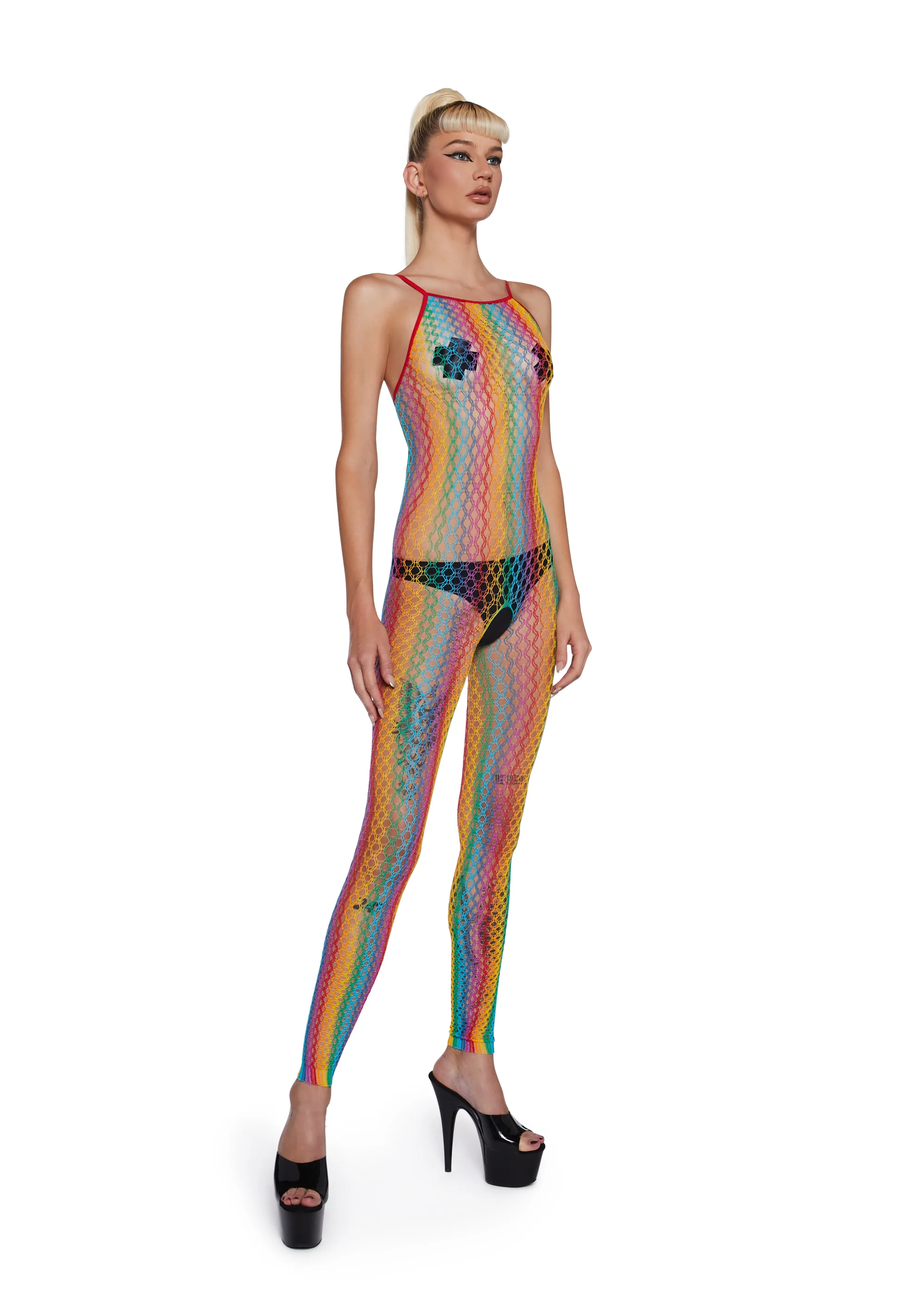 Chromatic Wonderland Fishnet Body Stocking - Image 5