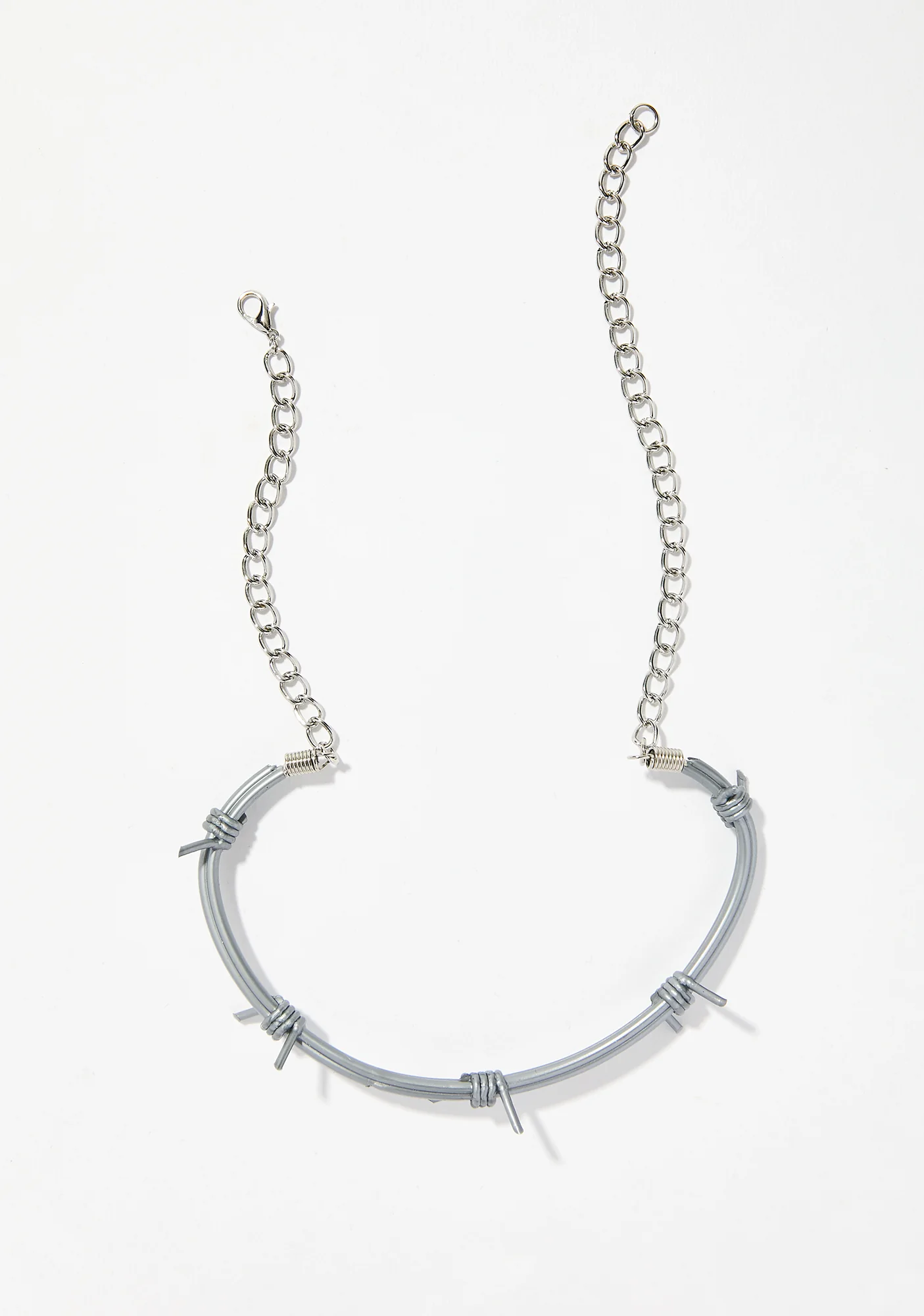 Chrome Don't Touch Barbed Wire Choker - Image 2