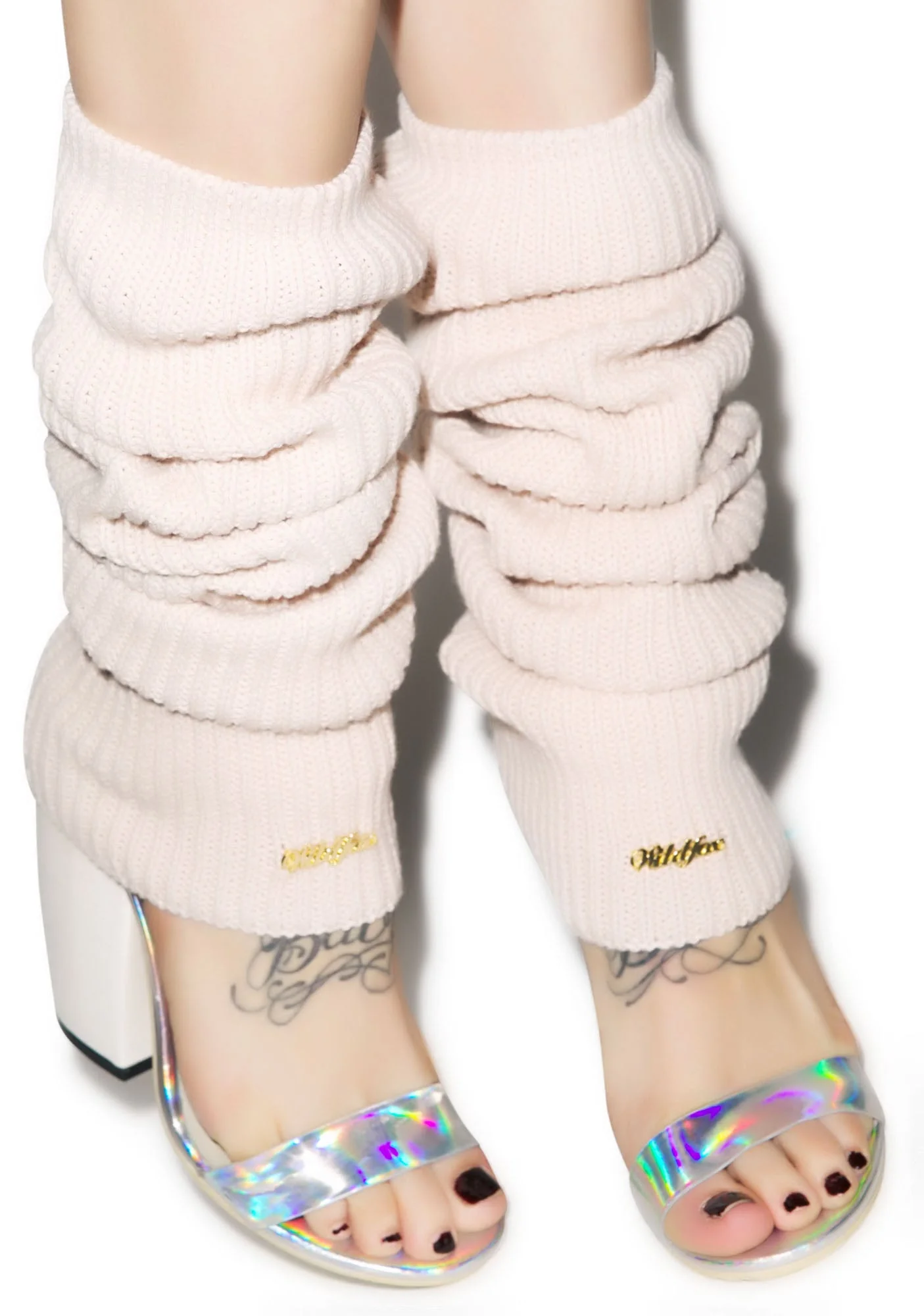 Chunky Knit Leg Warmers - Dark Pink - Image 11