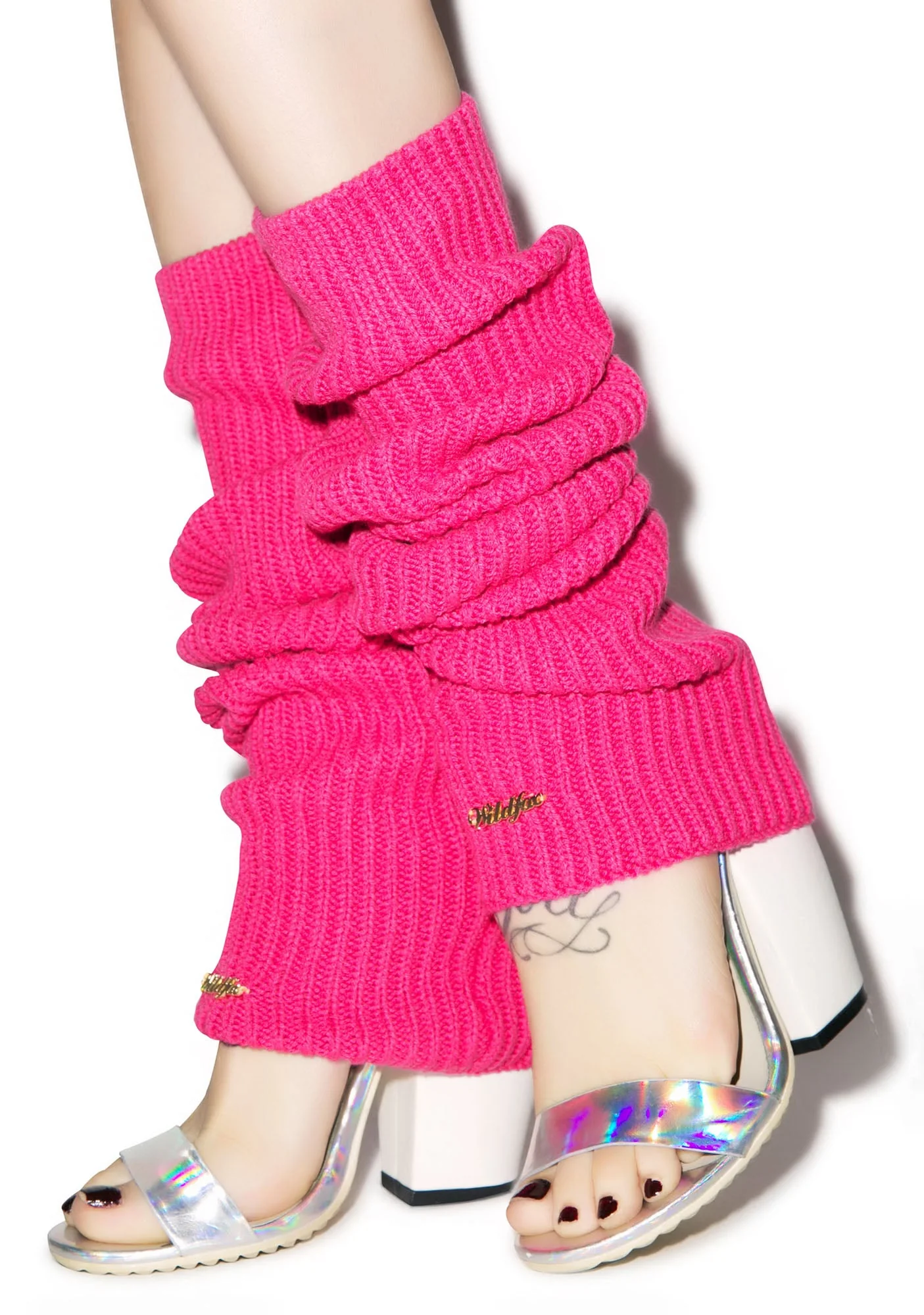 Chunky Knit Leg Warmers - Light Brown - Image 10