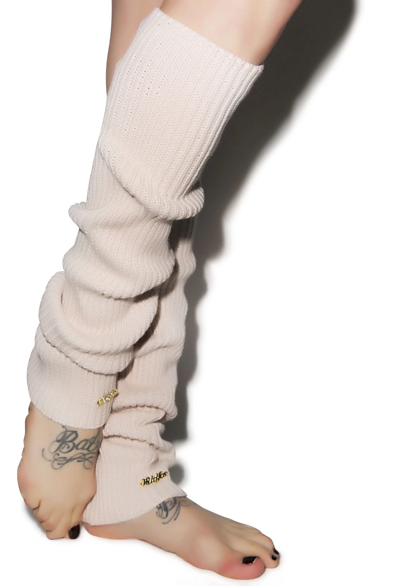 Chunky Knit Leg Warmers - Light Brown - Image 14