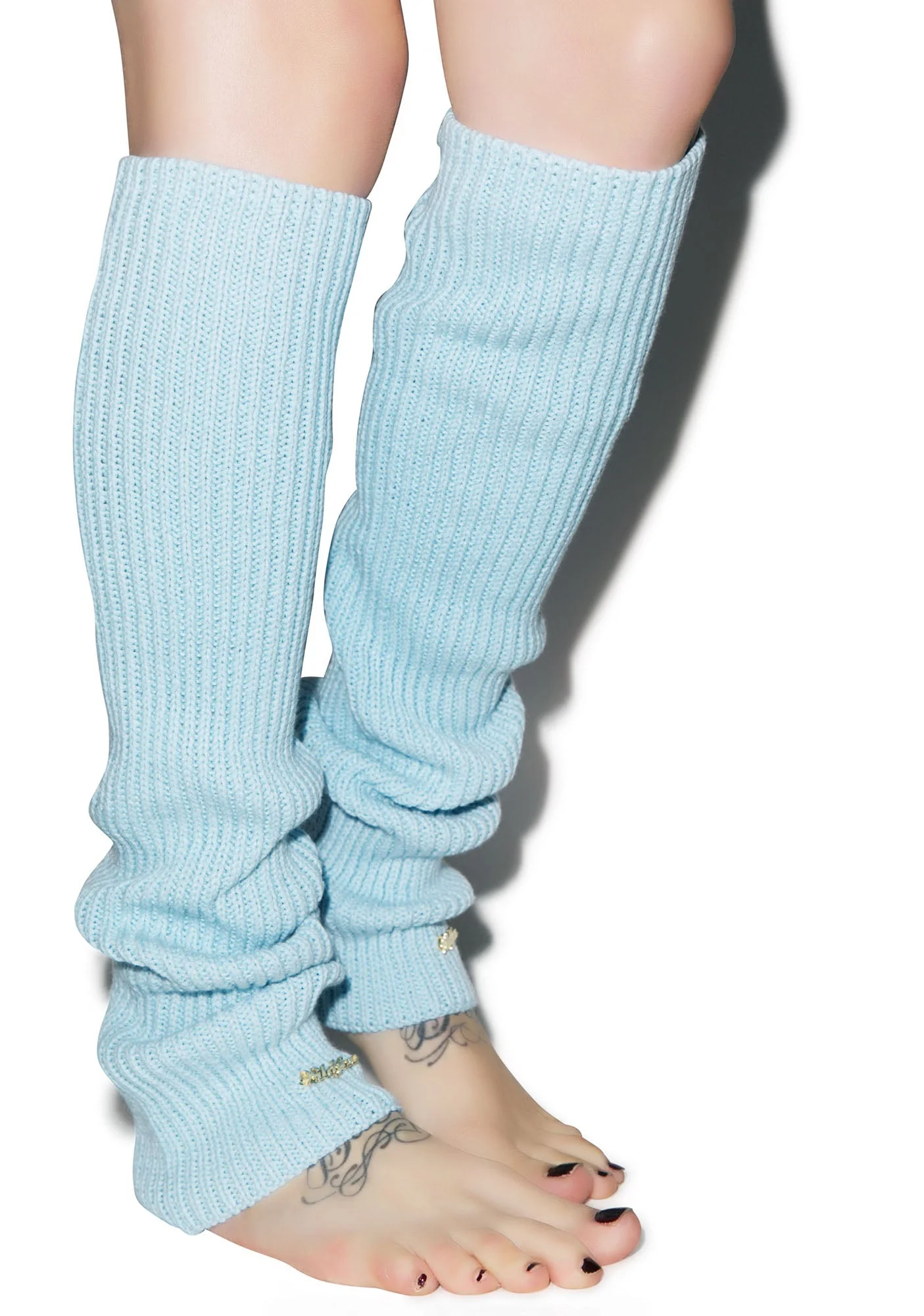 Chunky Knit Leg Warmers - Light Brown - Image 16