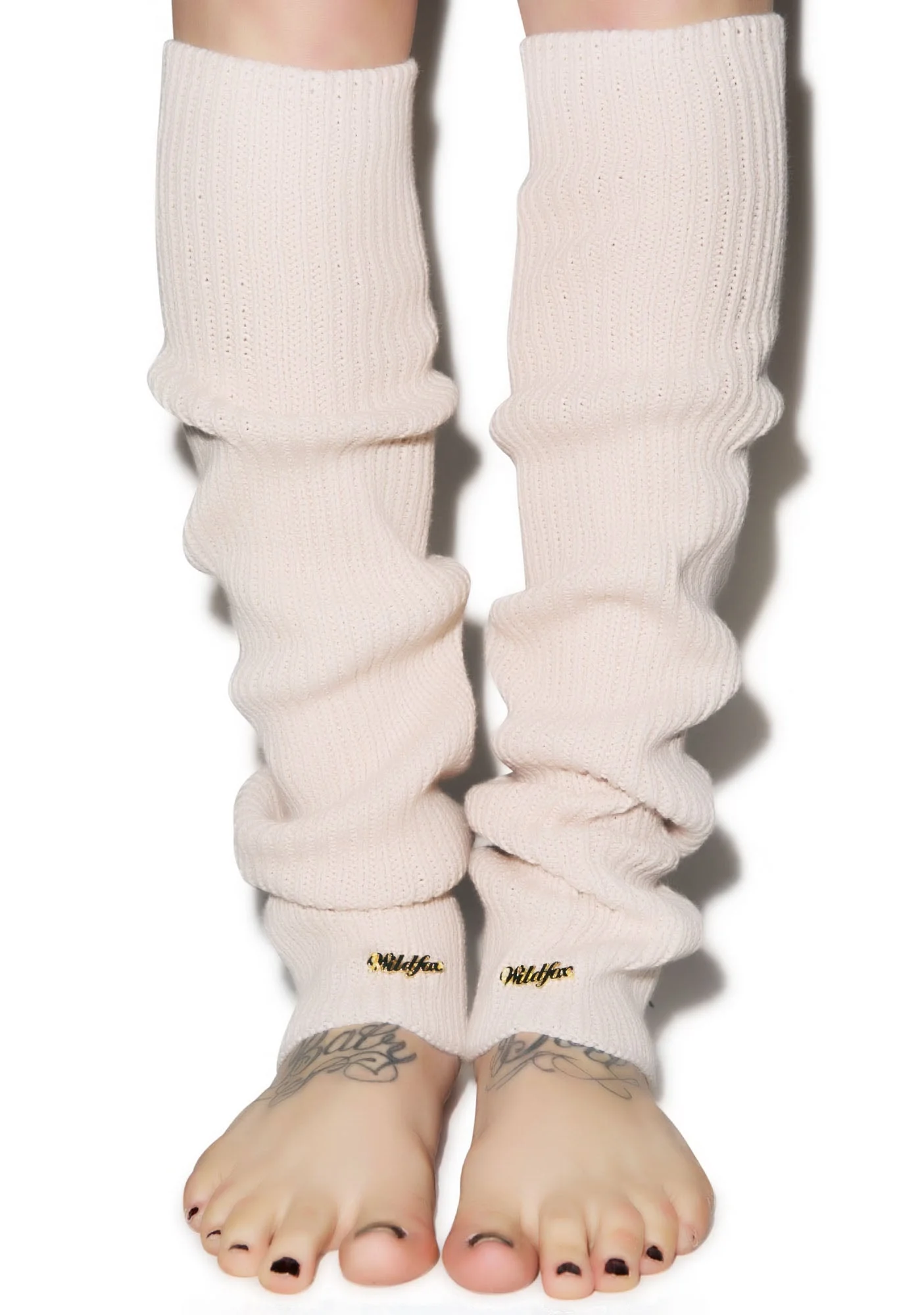 Chunky Knit Leg Warmers - Light Blue - Image 12