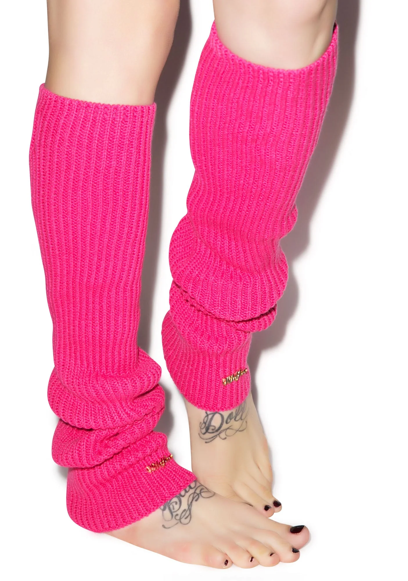 Chunky Knit Leg Warmers - Light Blue - Image 7