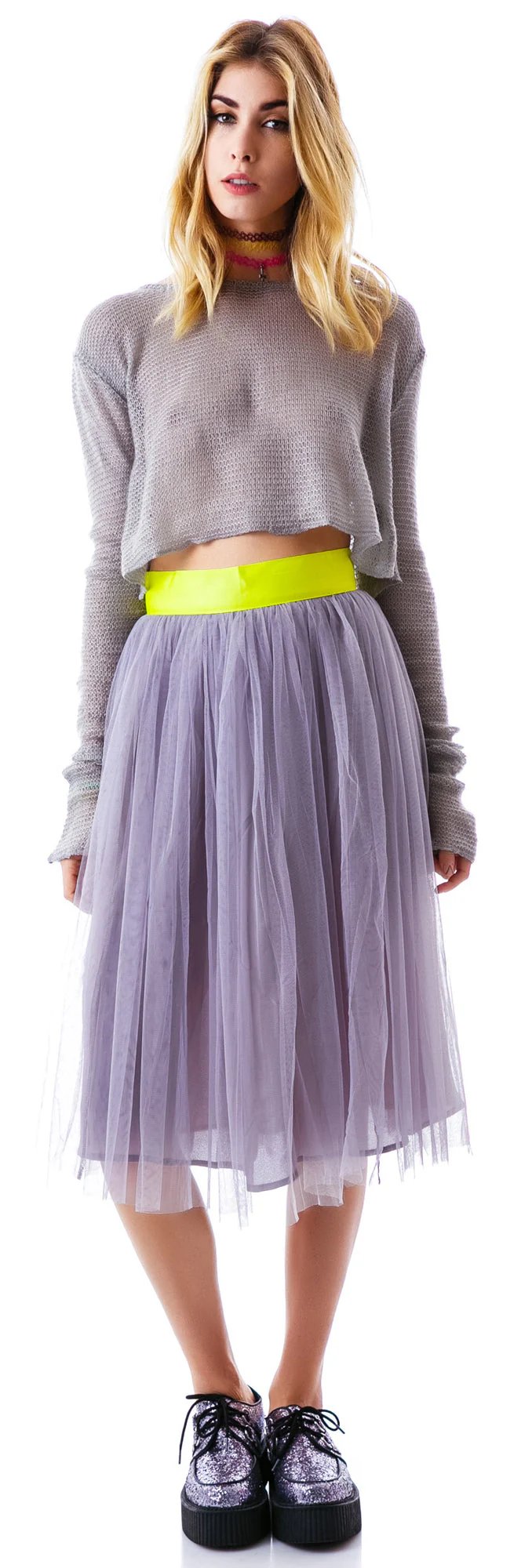 Cierra Air Tulle Midi Skirt - White - Image 10