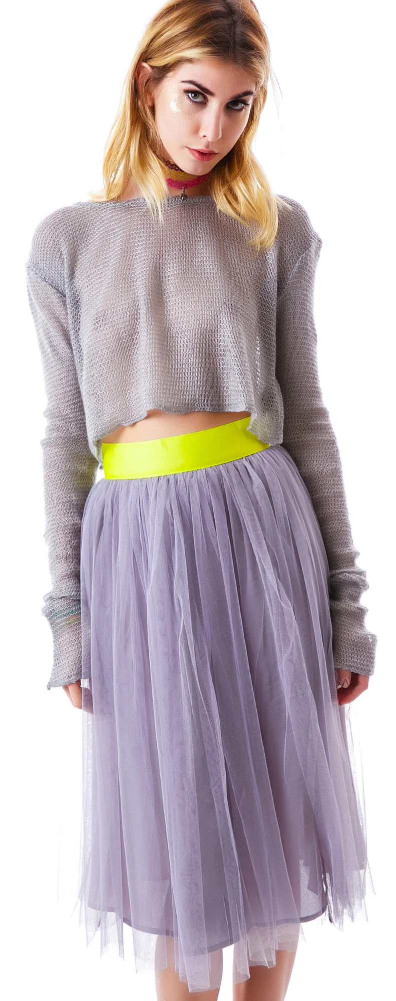 Cierra Air Tulle Midi Skirt - White - Image 11