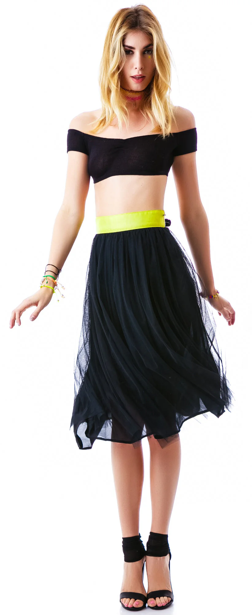 Cierra Air Tulle Midi Skirt - White - Image 14