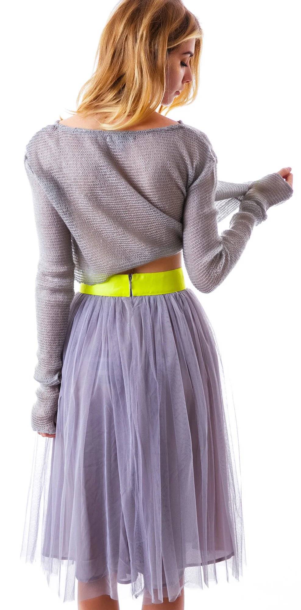 Cierra Air Tulle Midi Skirt - White - Image 8