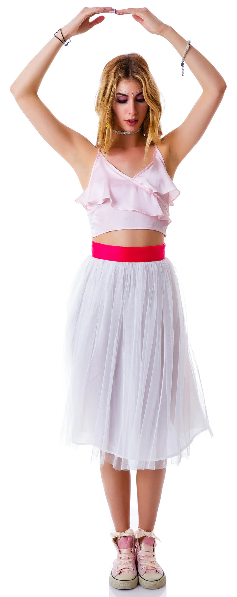 Cierra Air Tulle Midi Skirt - Gray - Image 3