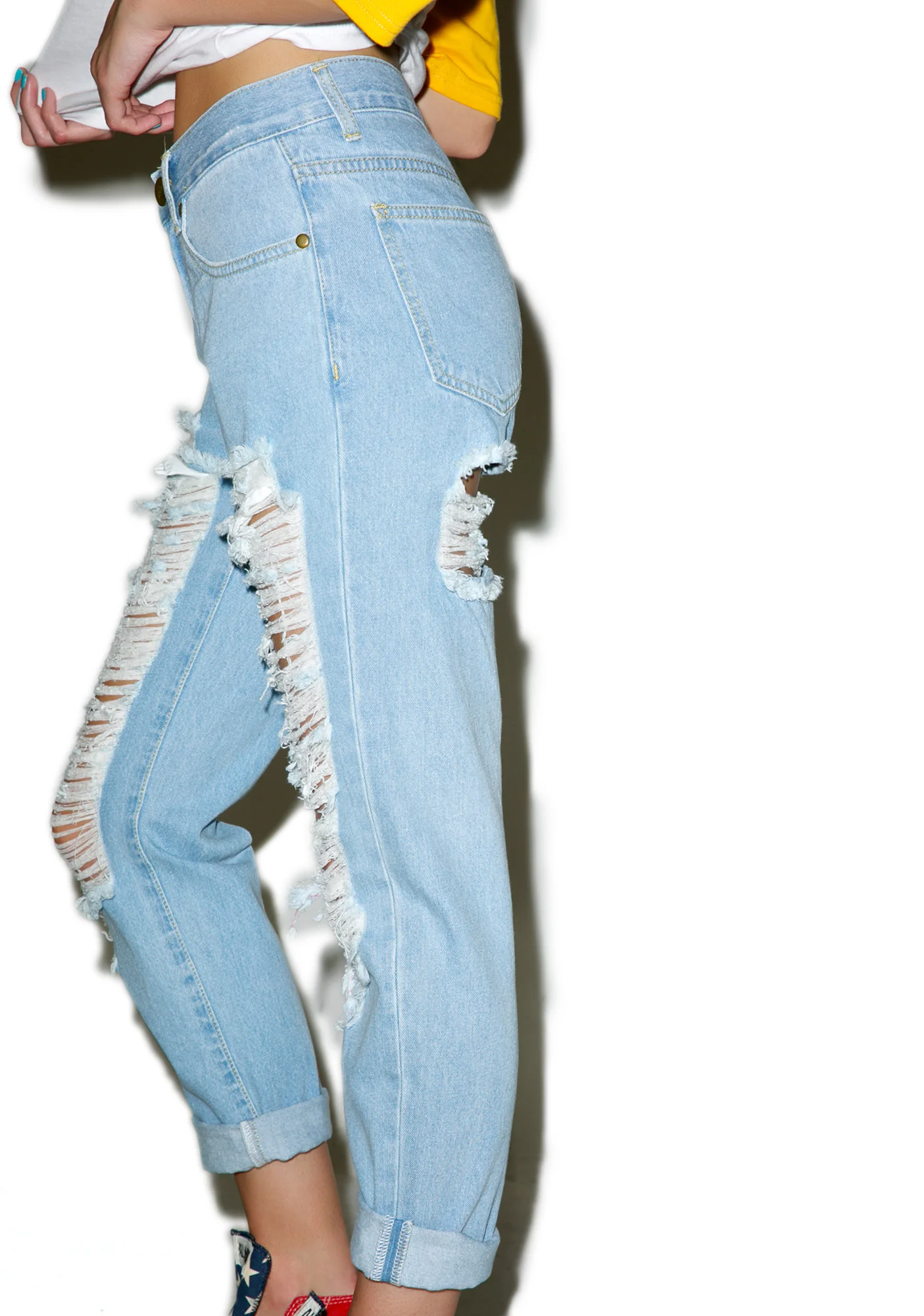 Classic Charley Destroyed Boyfriend Jeans - Image 4