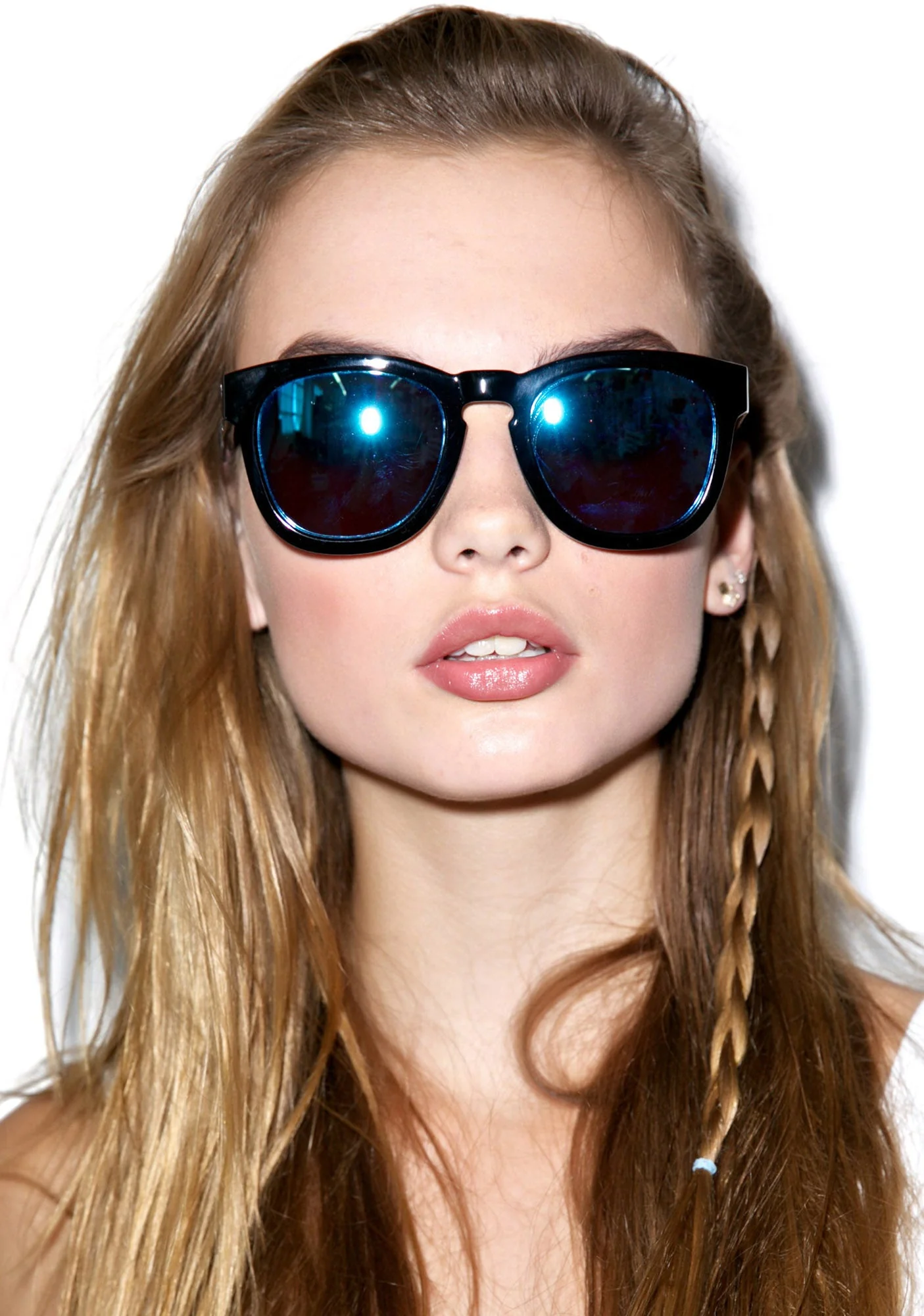 Classic Fox Mirror Sunglasses - Black - Image 8