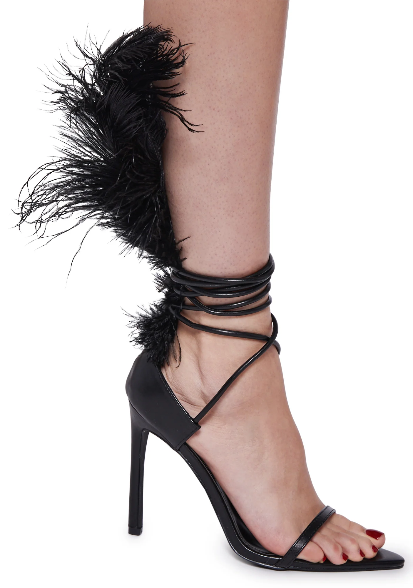 Cleasby Feather Sandals - Black - Image 2